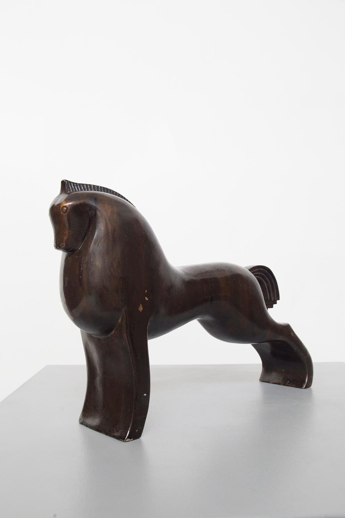 Gio Ponti Wooden Horse Sculpture (Attr.) 5