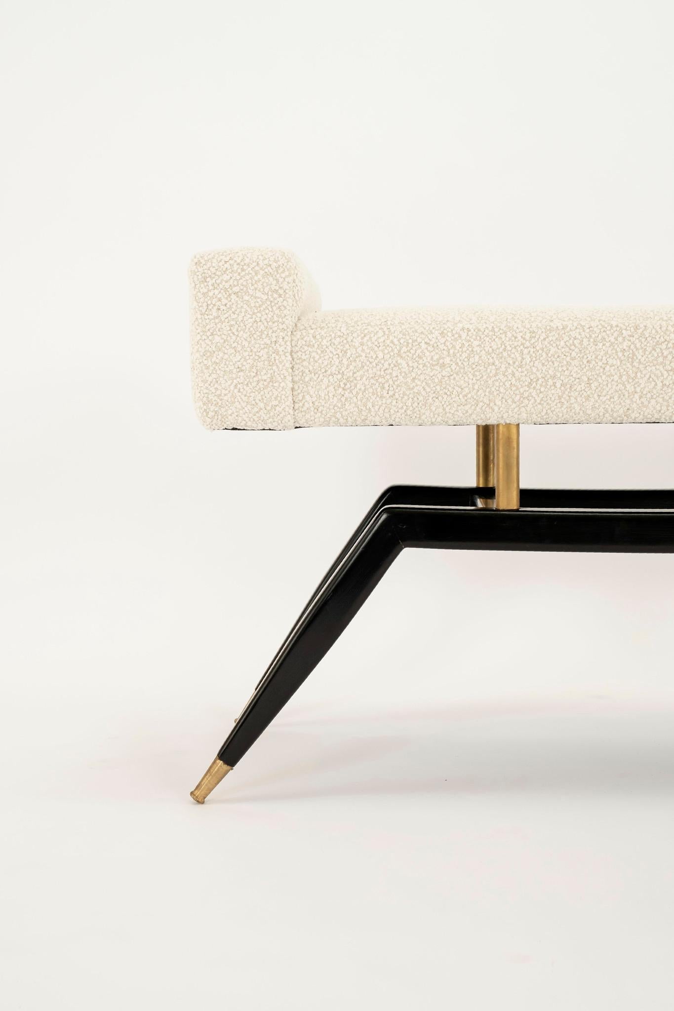 20th Century Gio Ponti Wool Boucle Bench