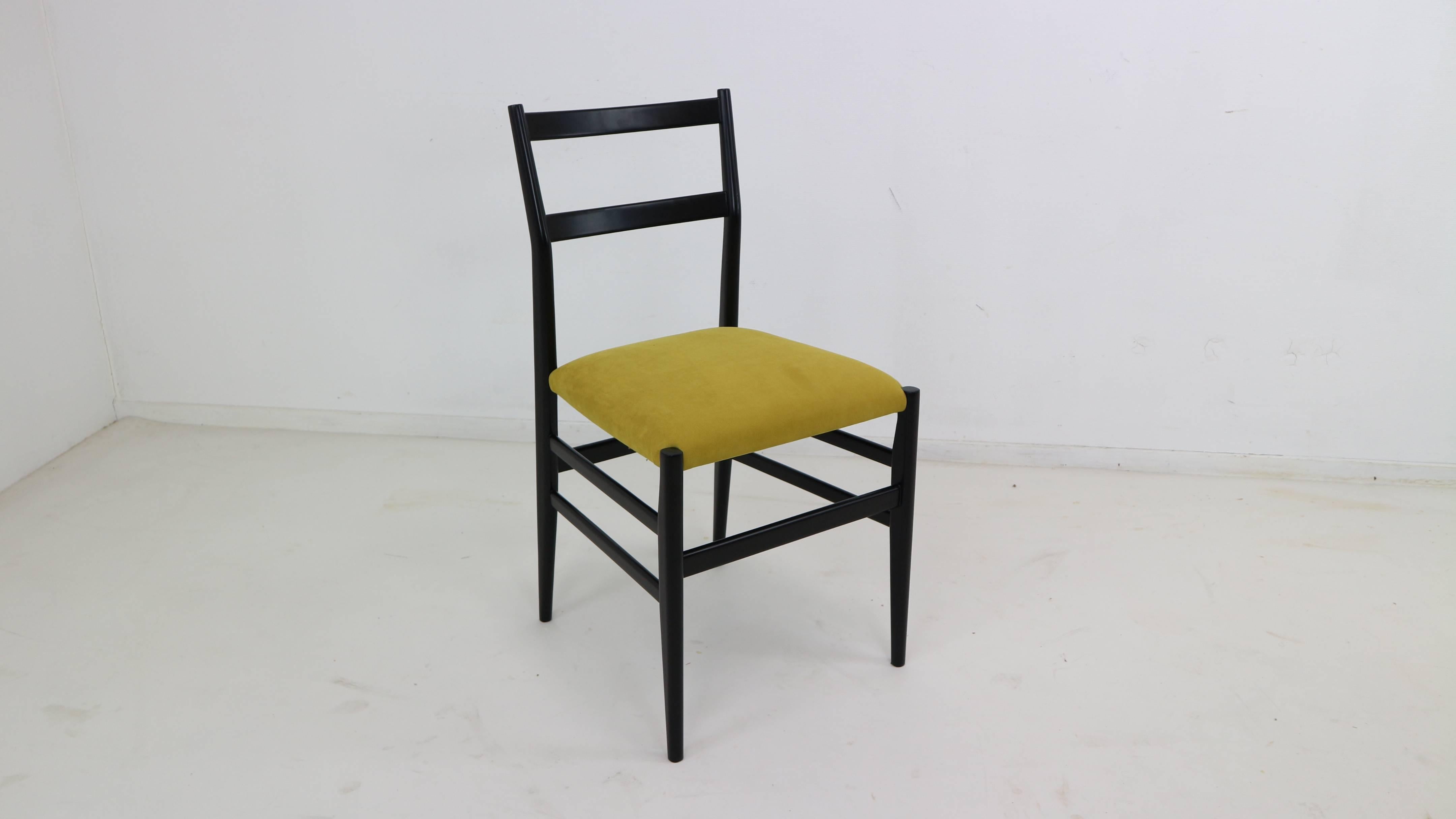 Mid-Century Modern Gio Ponti Set of Four Chairs Model 
