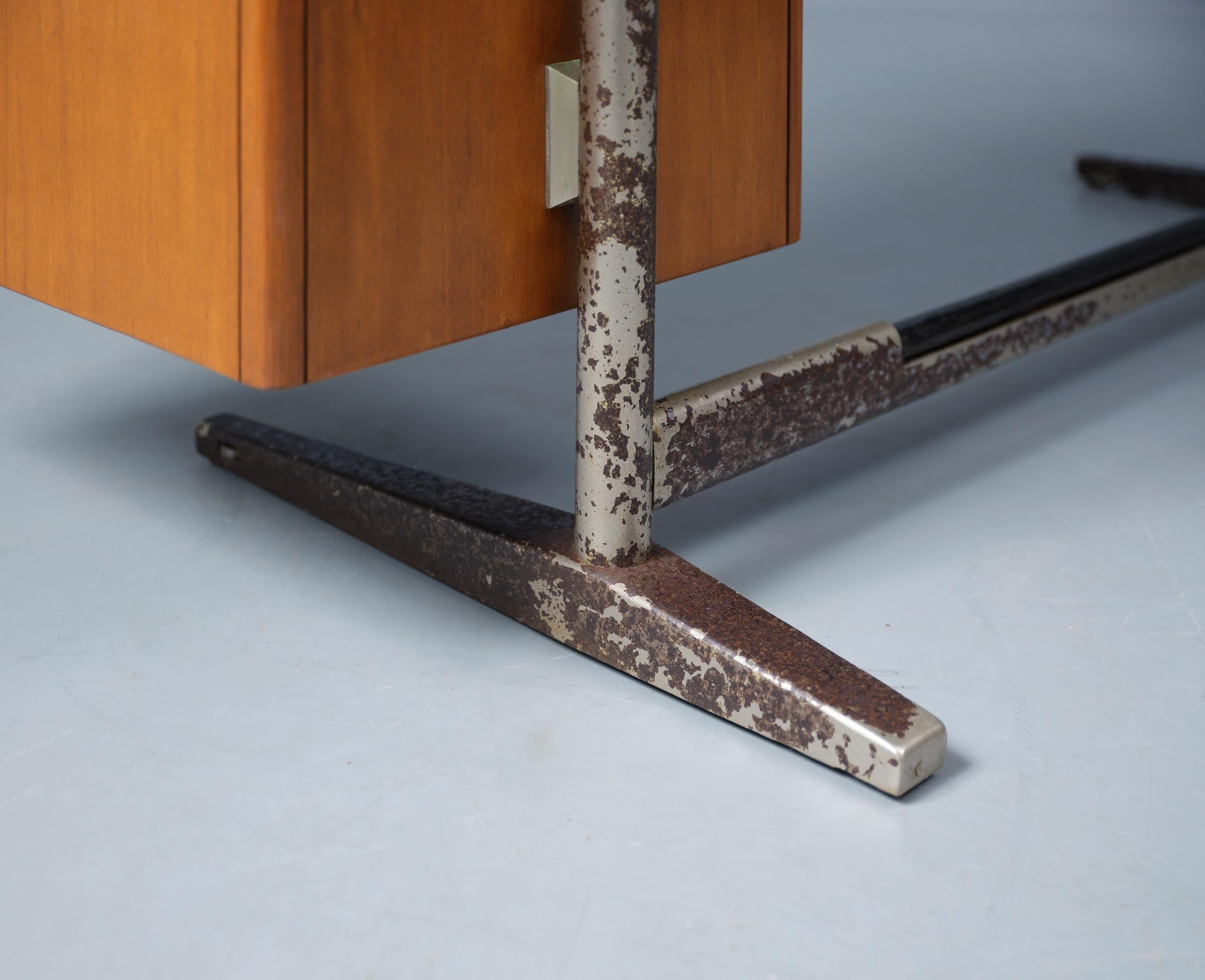 Metal Gio Ponti’s Avant-Garde Design: 1955 RIMA Desk from Pirelli Tower, Milan