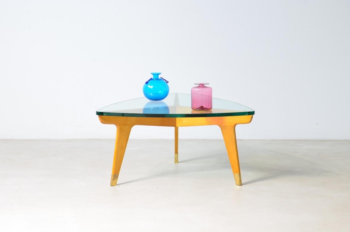 20th Century Gio Ponti's blond wood coffee table For Sale
