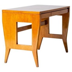 Vintage Giò Ponti's Desk in Blond Wood with Original Wood Top