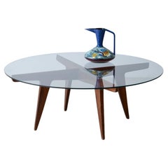 Gio Ponti's rare four crossed wooden spokes coffee table