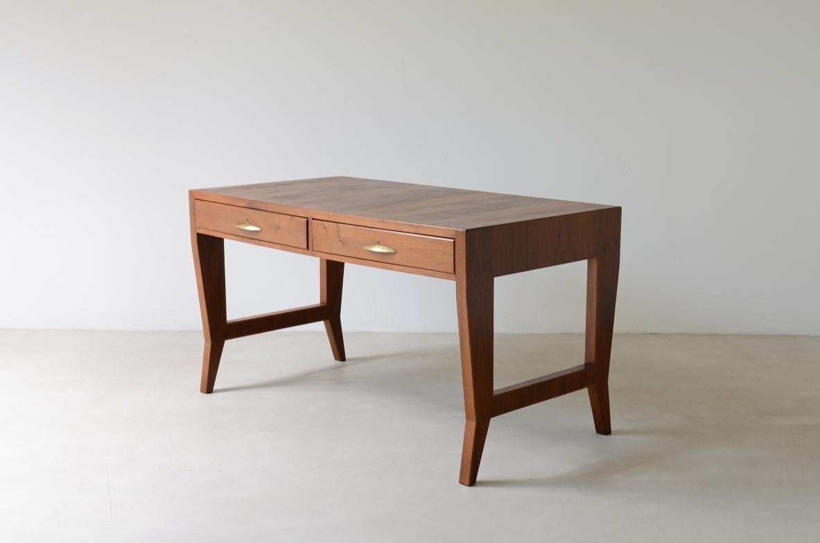 Mid-Century Modern Gio Ponti's walnut desk and chair  For Sale