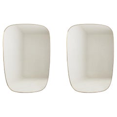 Gio Ponto, in the style of. Pair of mirrors framed in gilt brass. 1980s