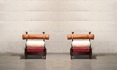 Midcentury Brazilian Modern, Pair of Tonico Leather Armchairs, Sergio Rodrigues