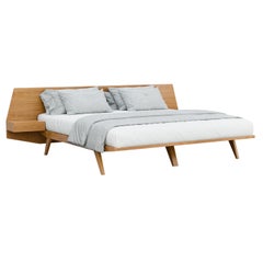 GIO' Solid Cherry Wood Bed with Built-in Nightstands