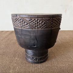 Gio Solid Walnut Carved Side Table 17.5"