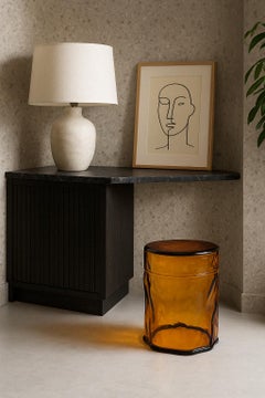 Taburete Ecléctico Contemporáneo de Cristal de Murano