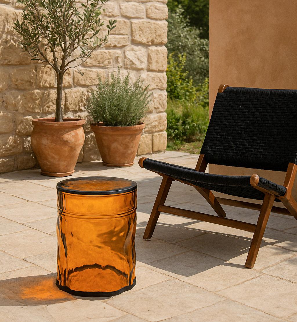 Eklektischer zeitgenössischer Hocker aus Muranoglas (Italienisch) im Angebot