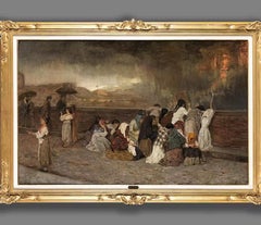 19th Century by Gioacchino Toma The Ash Rain of Mount Vesuvius Oil on canvas
