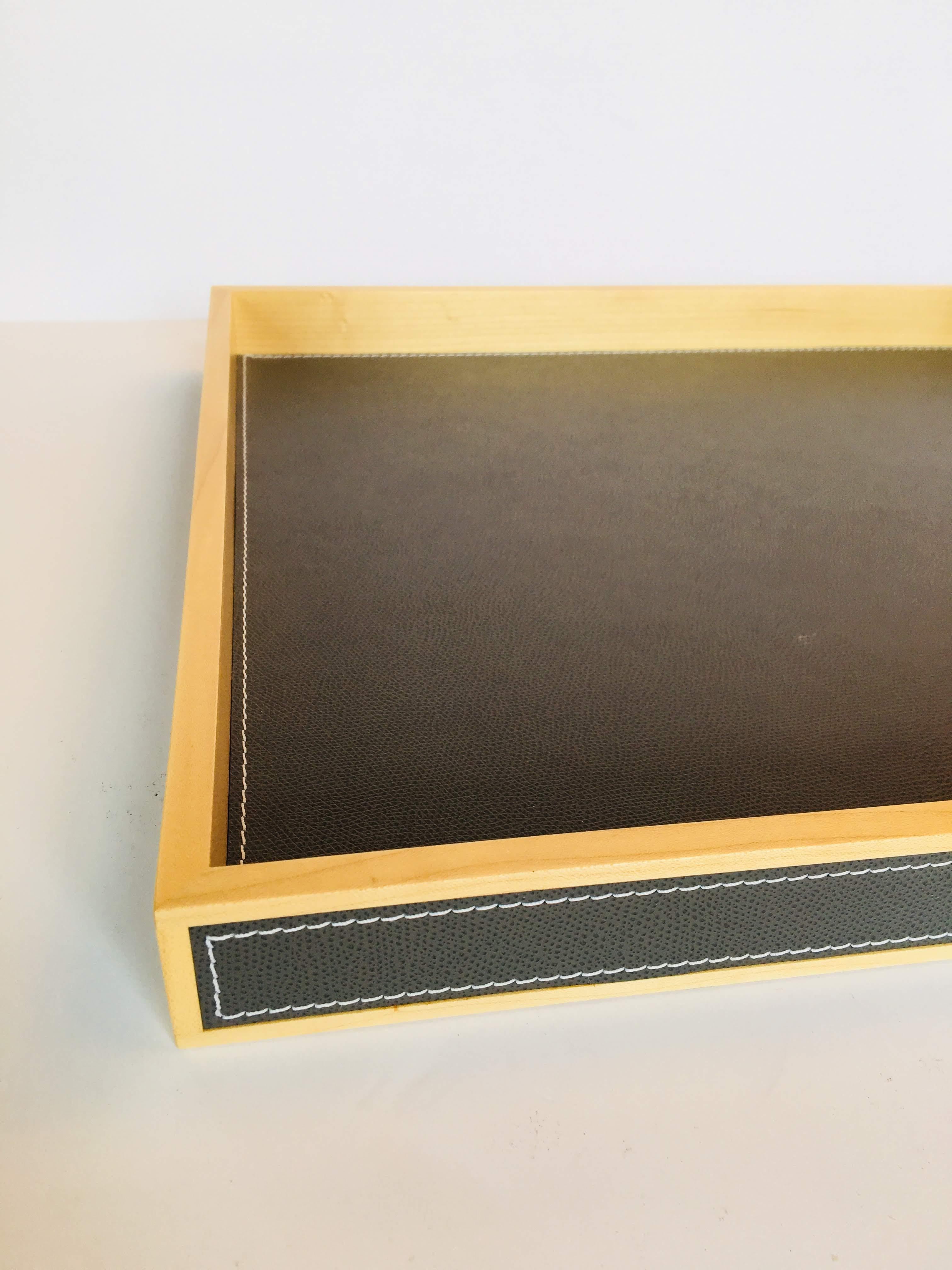 Giobagnara Leather and Wood Box with Tray 10