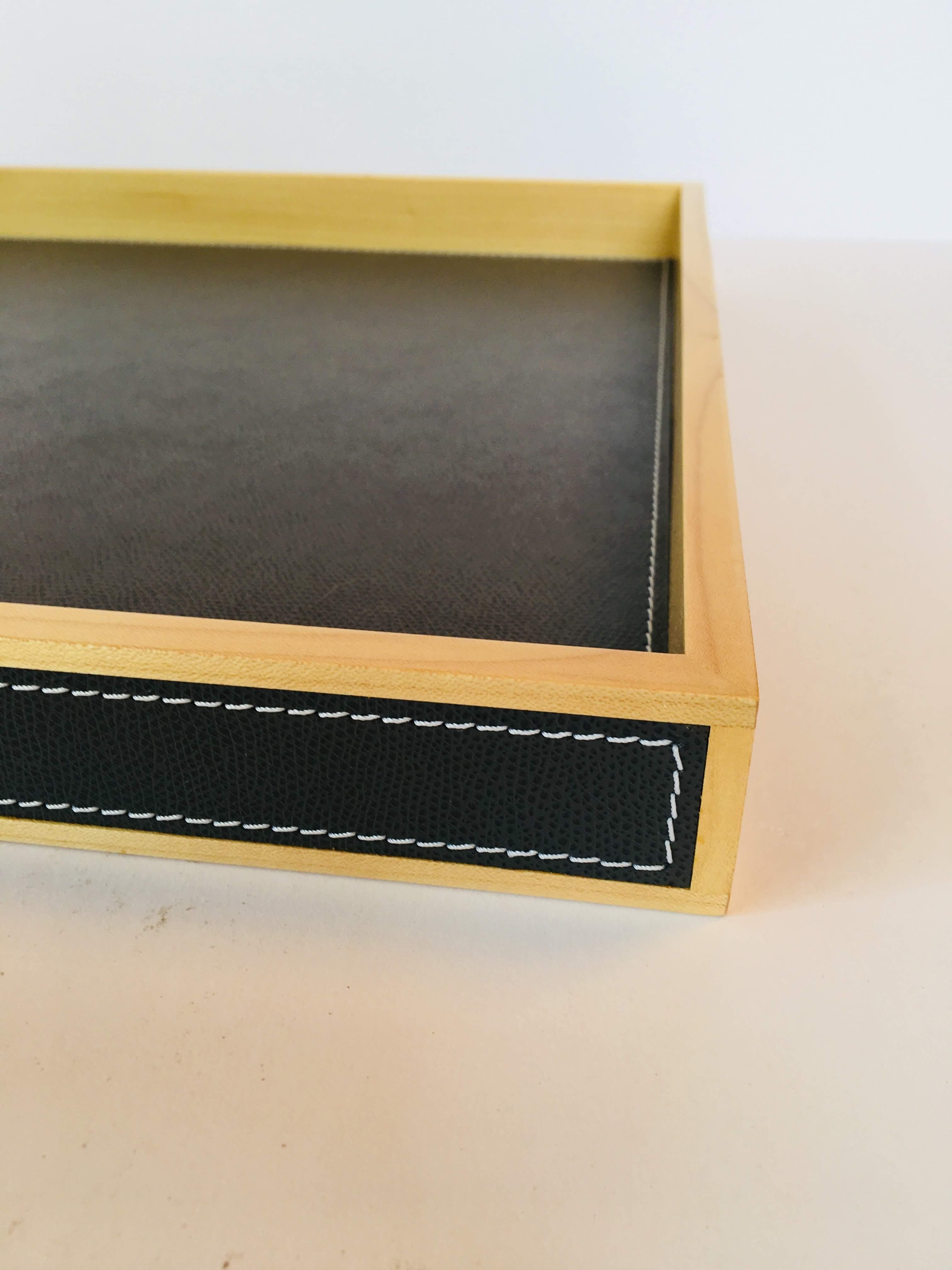 Giobagnara Leather and Wood Box with Tray 11
