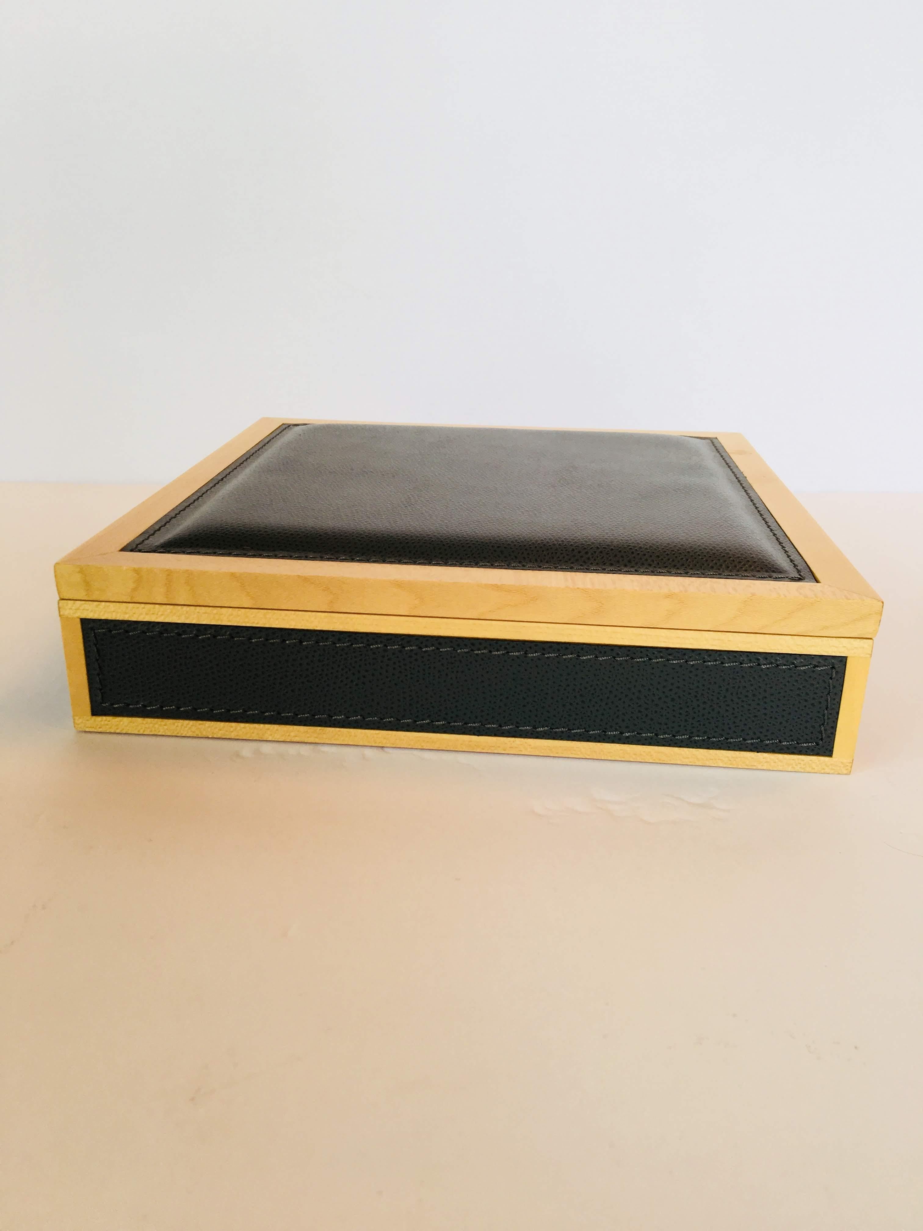 Giobagnara Leather and Wood Box with Tray 1