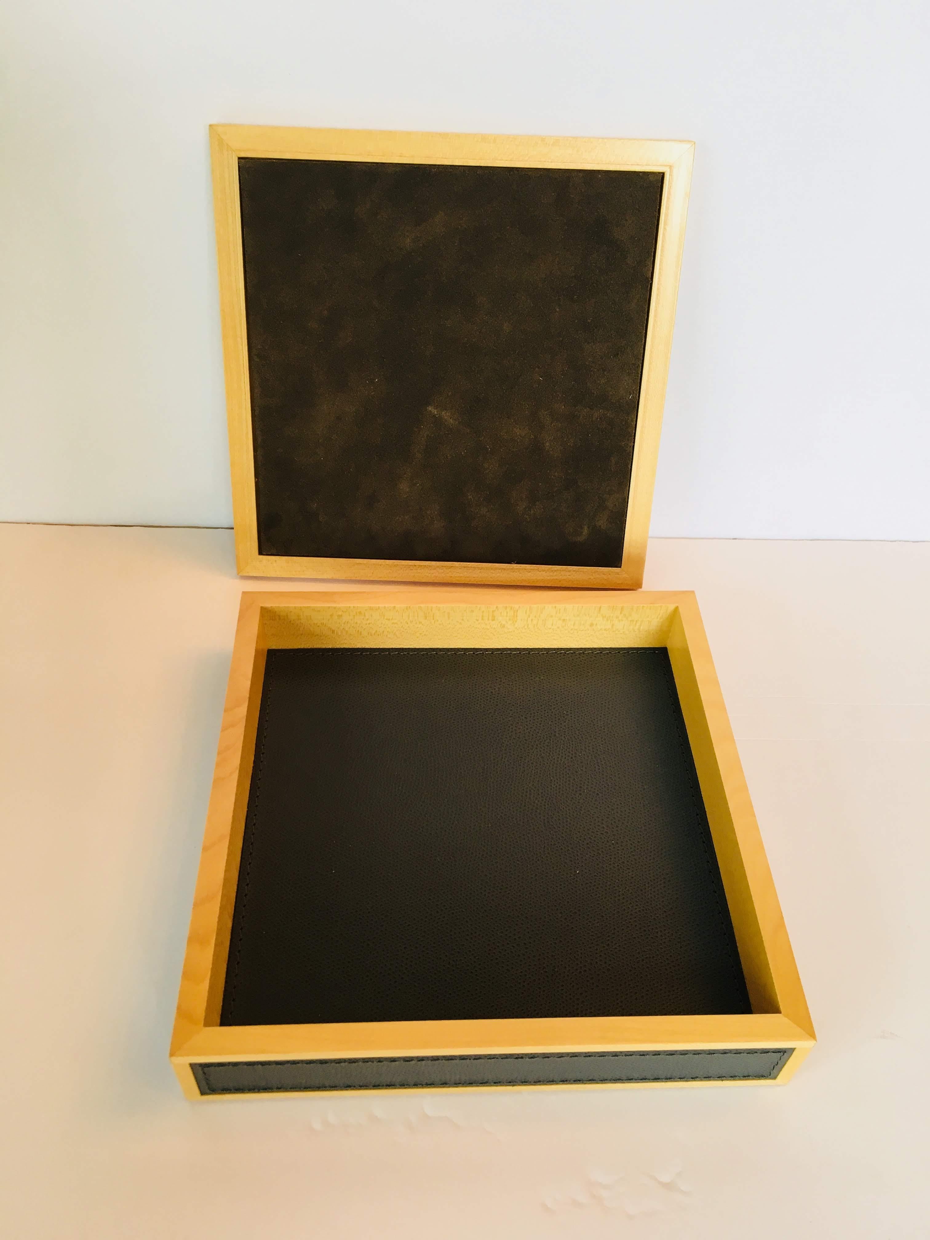 Giobagnara Leather and Wood Box with Tray 2
