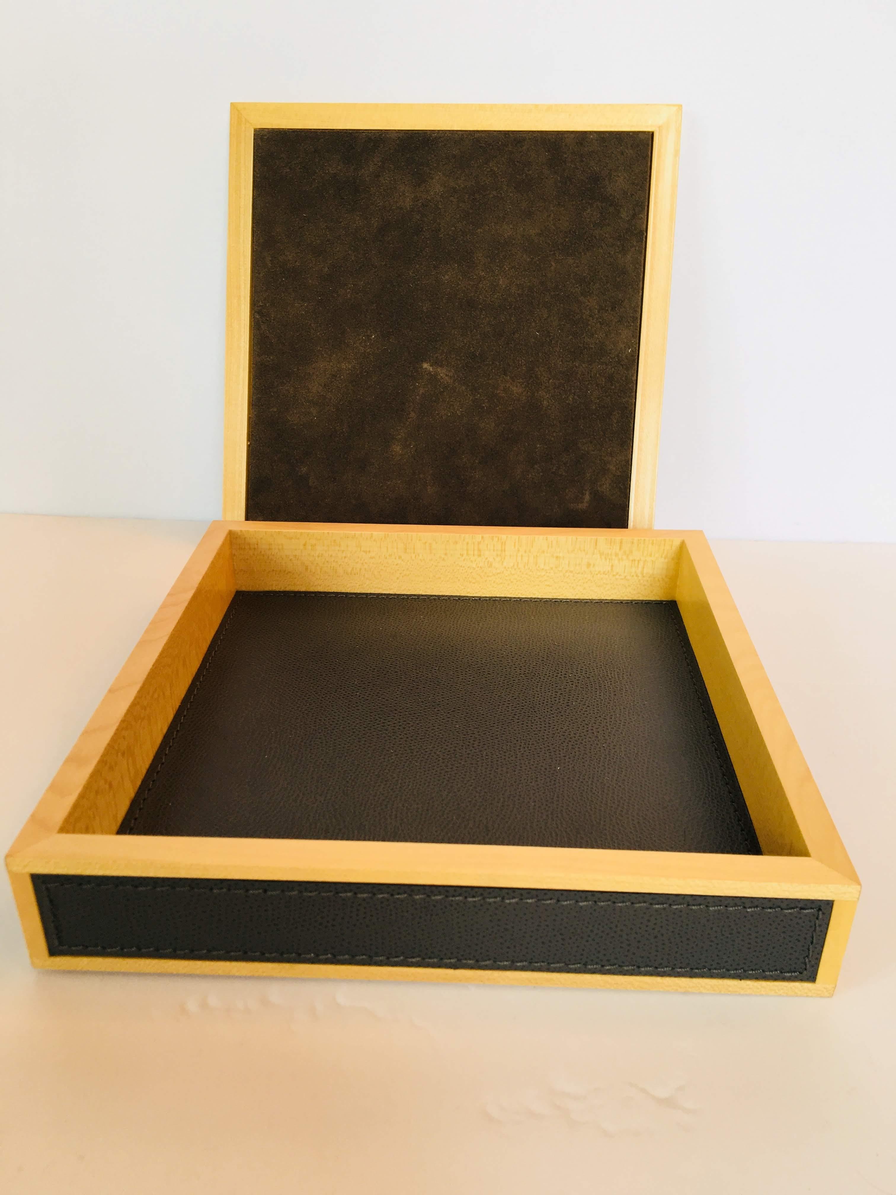 Giobagnara Leather and Wood Box with Tray 5