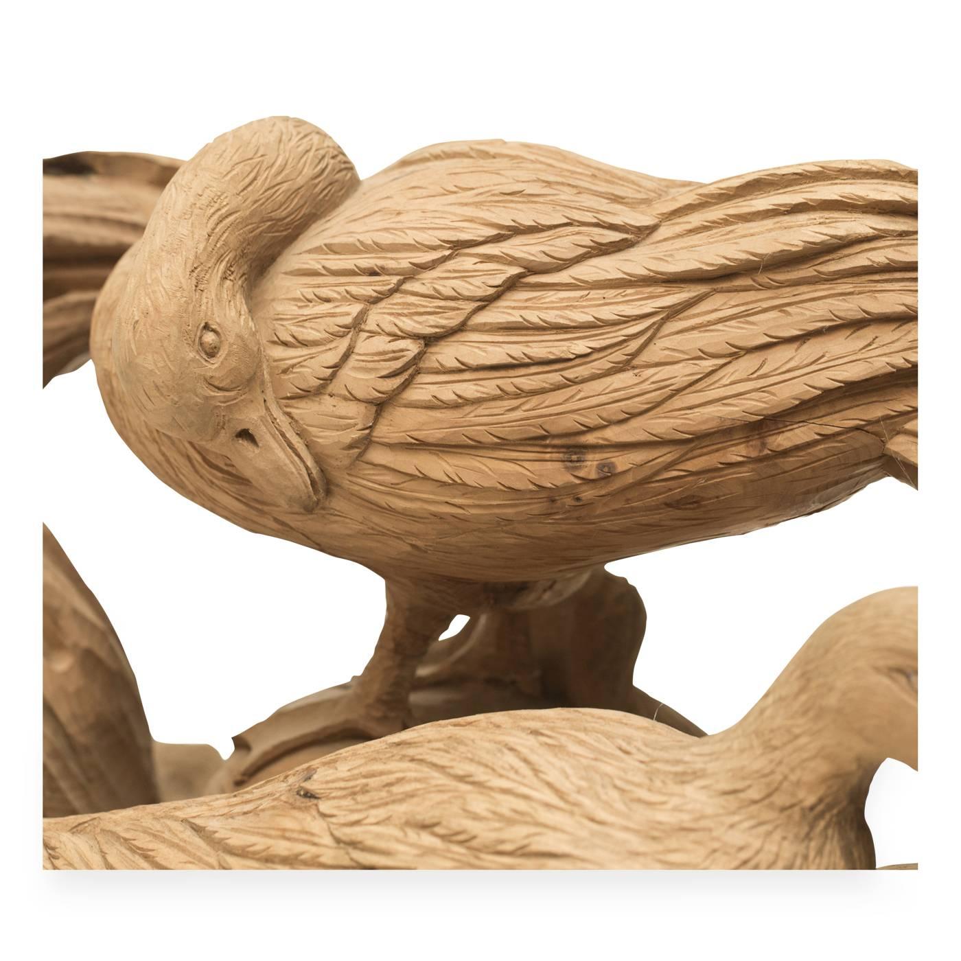Italian Gioco di Uccelli Wood Sculpture