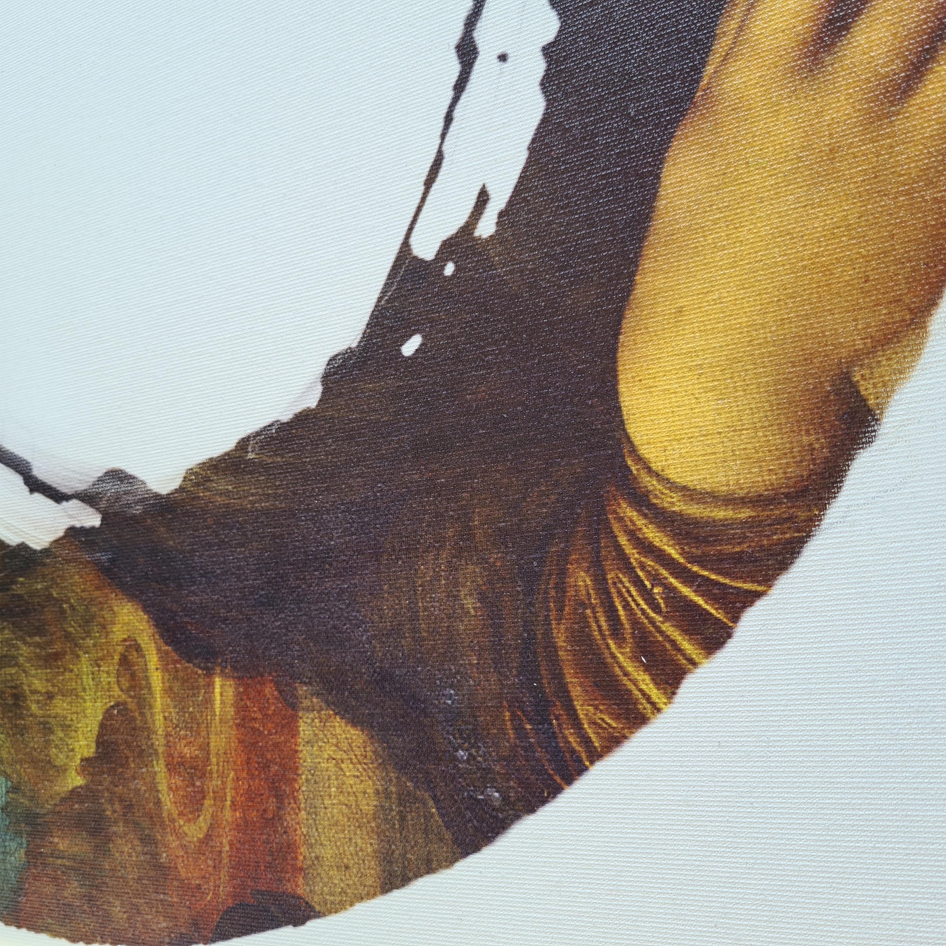„Gioconda-Zeichnung“, zeitgenössisches Werk, gedruckt auf Leinwand, handgefertigt in Italien, 2021 (21. Jahrhundert und zeitgenössisch) im Angebot