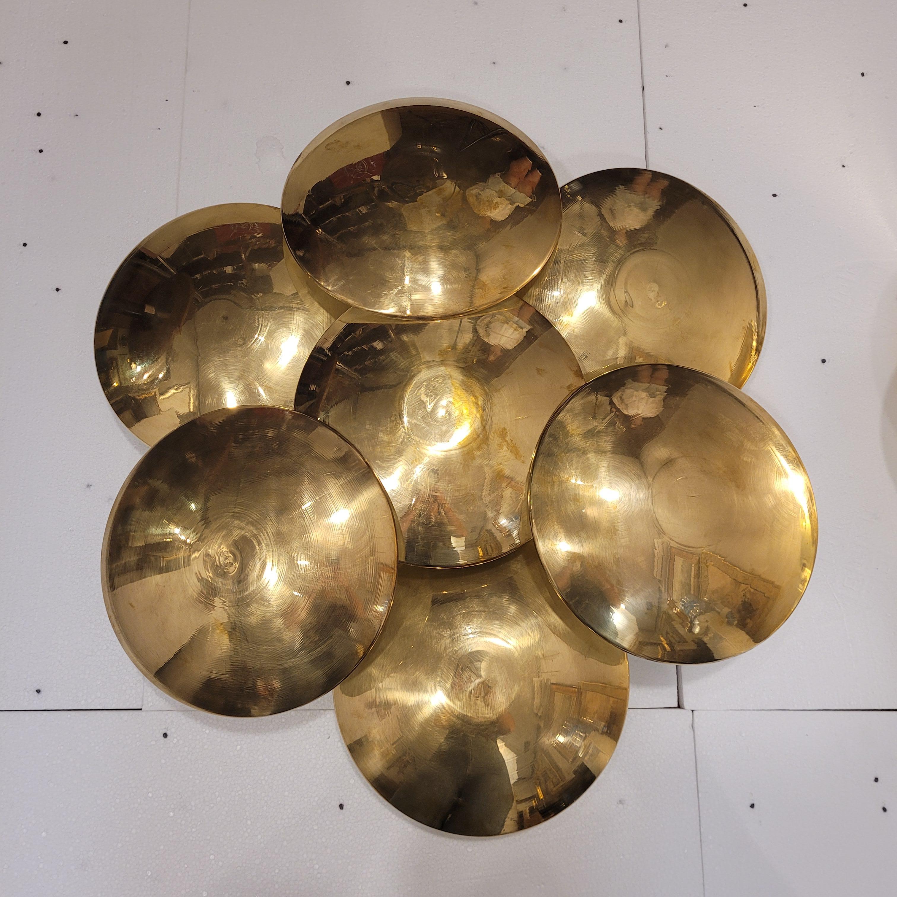 Gioffredo Reggiani  Paire d'appliques murales en acier doré Midcentury en vente 7