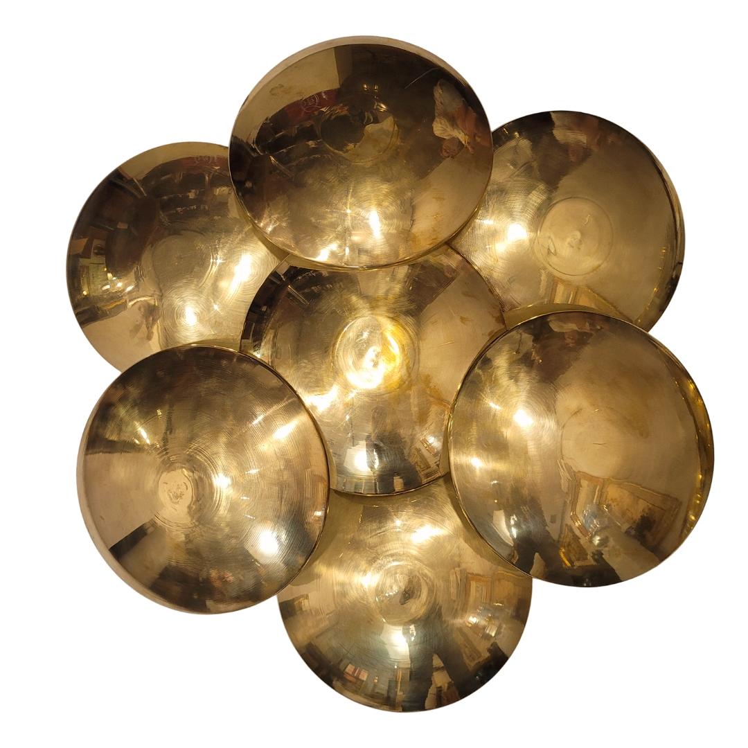 Mid-Century Modern Gioffredo Reggiani  Paire d'appliques murales en acier doré Midcentury en vente