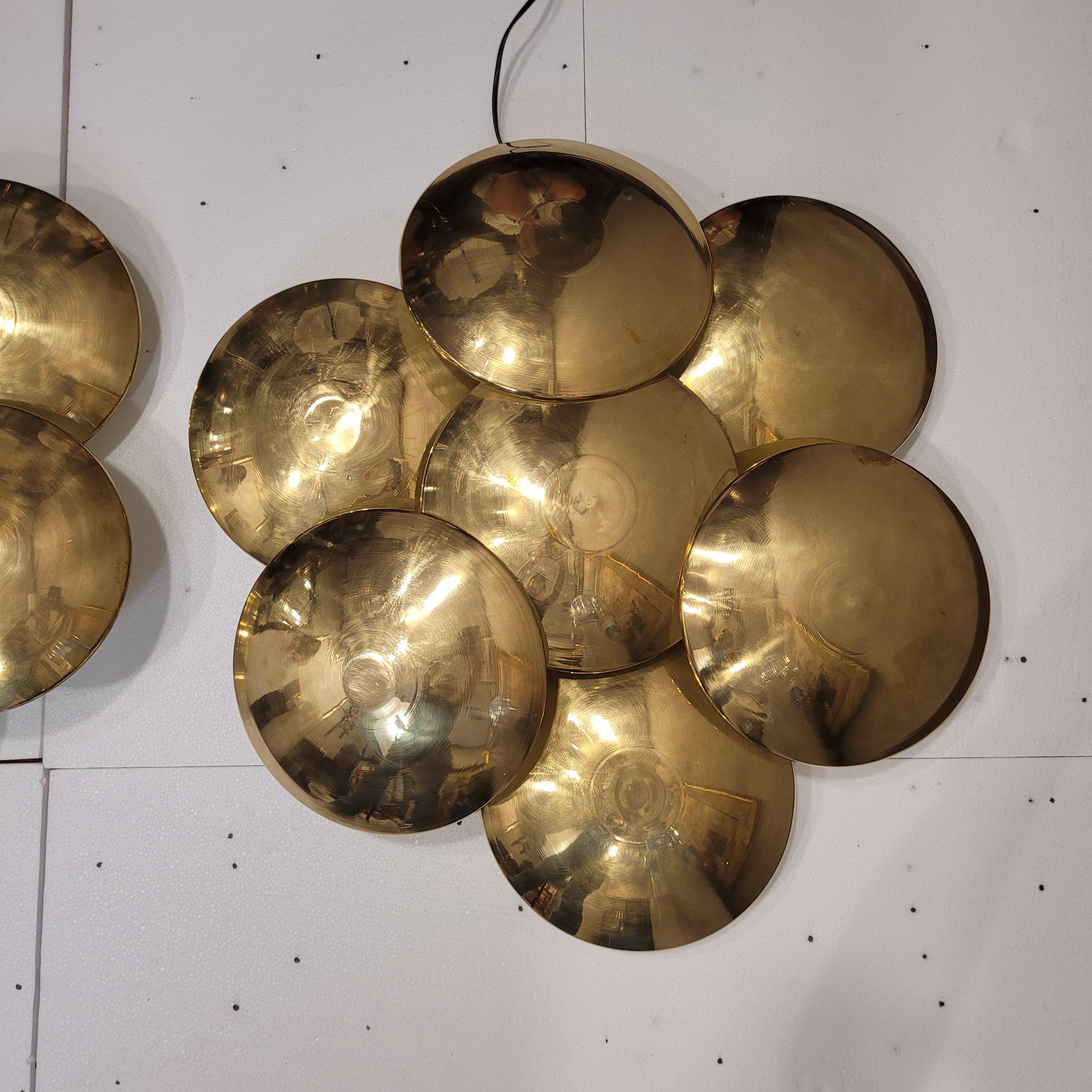 Milieu du XXe siècle Gioffredo Reggiani  Paire d'appliques murales en acier doré Midcentury en vente