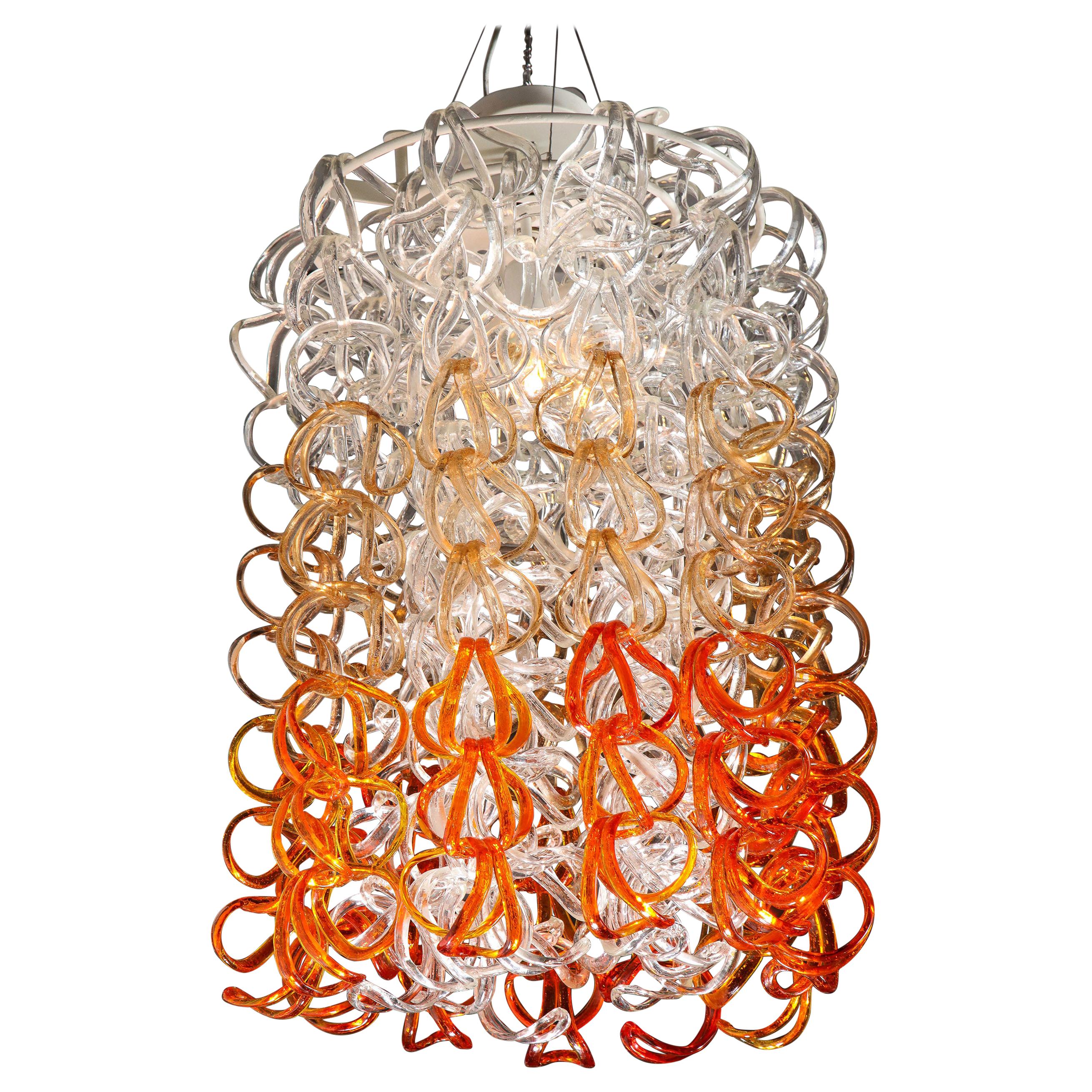 "Giogali" Chain Link Chandelier by Angelo Mangiarotti for Vistosi, 1970s