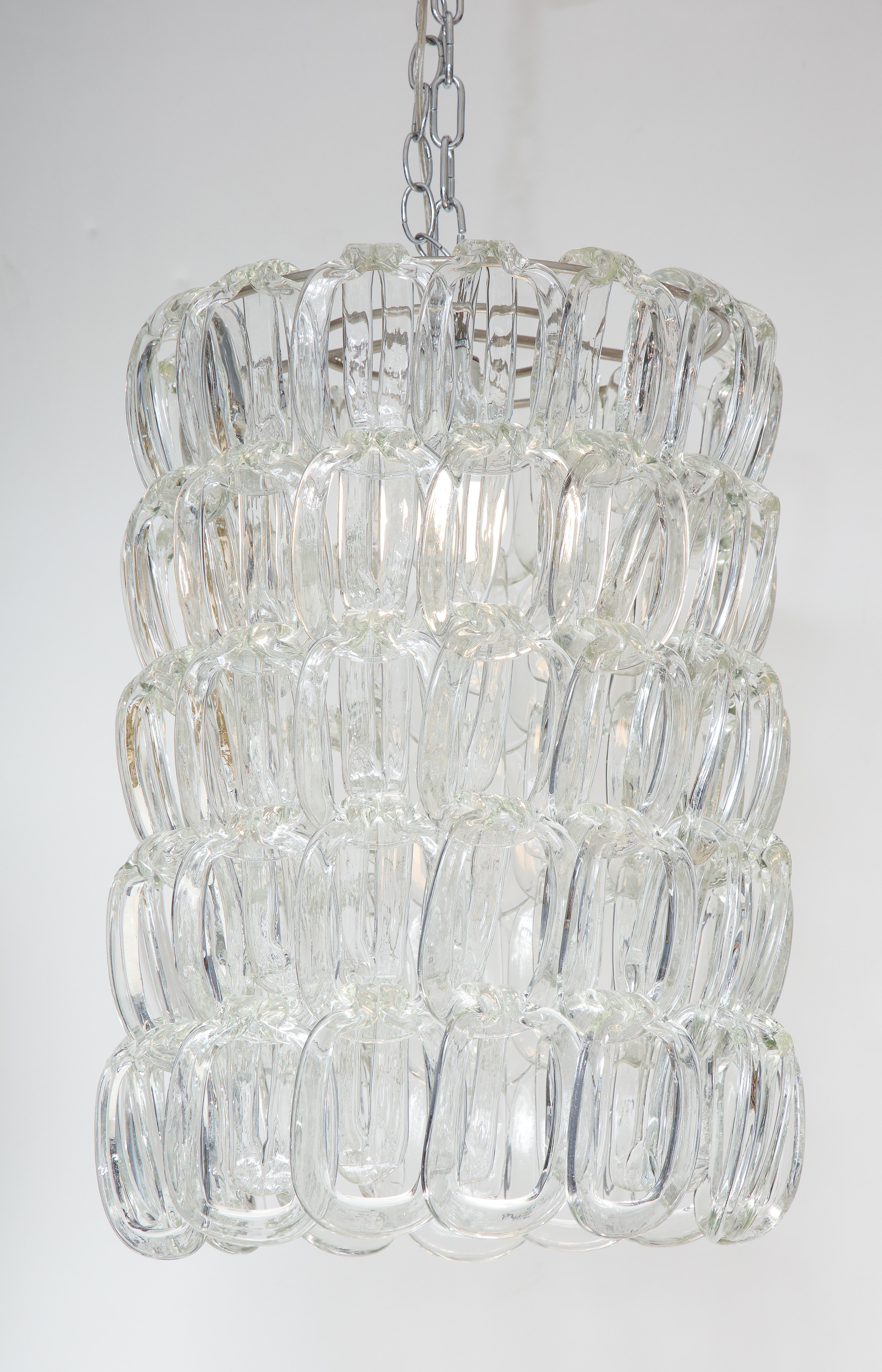 Mid-Century Modern Giogali Chandelier by Angelo Mangiarotti for Vistosi For Sale