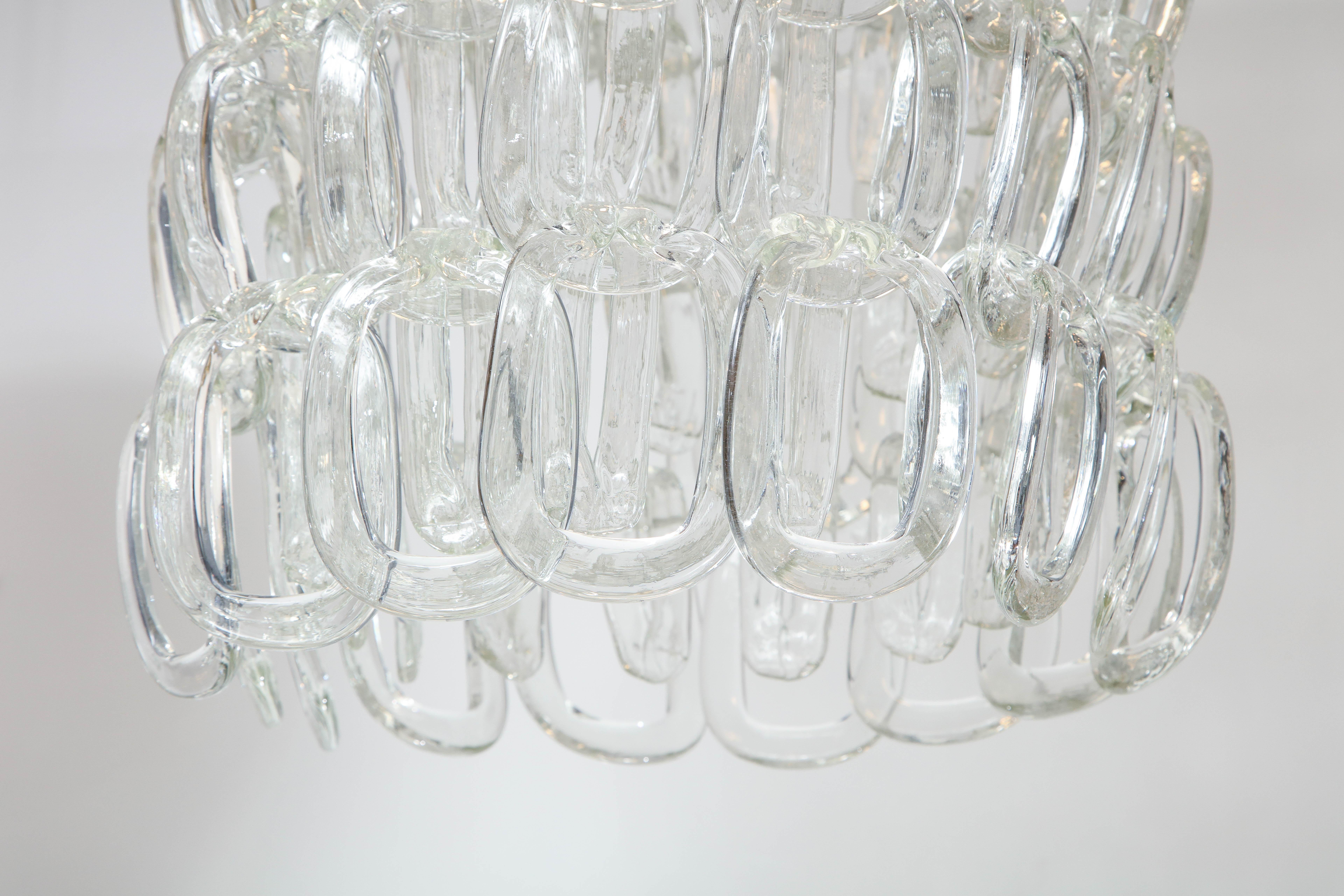 Blown Glass Giogali Chandelier by Angelo Mangiarotti for Vistosi For Sale