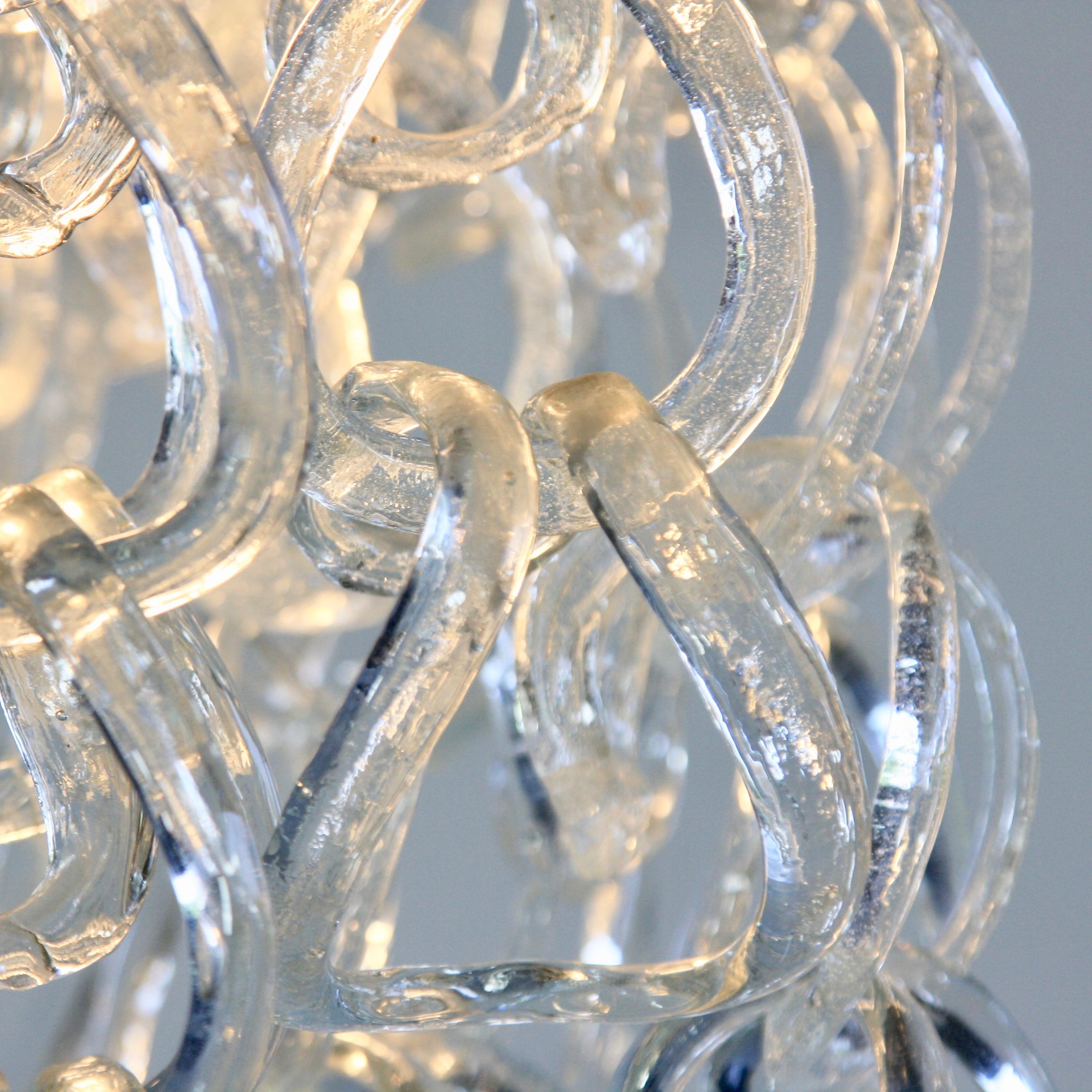 Italian Giogali Glass Chandelier by Angelo Mangiarotti