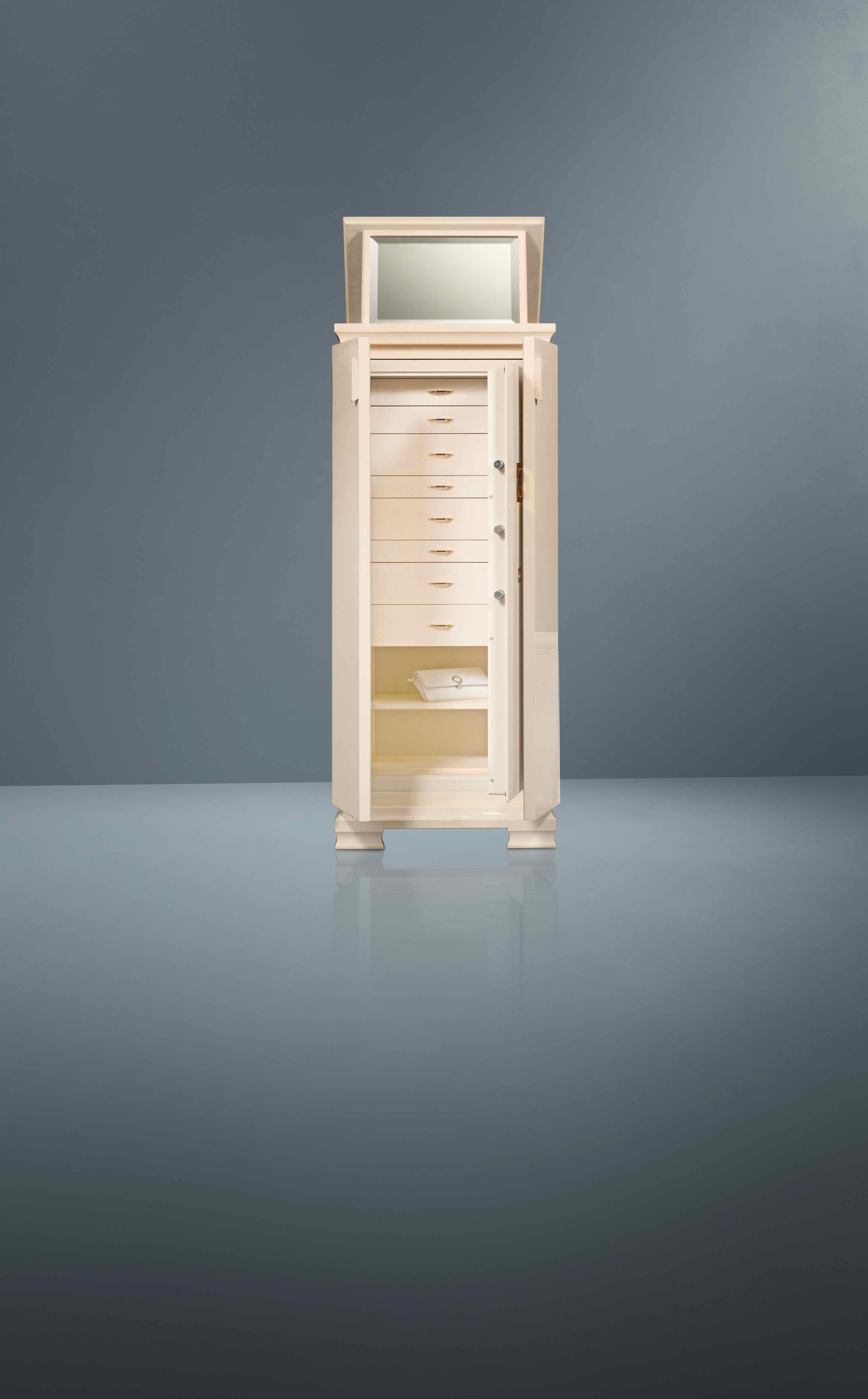 Modern Bianca Contemporary Armoured Armoire Safe Chest Gioia Agresti For Sale