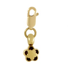 Gioiel Moda Womens 18K Yellow Gold Green Enamel Flower Charm