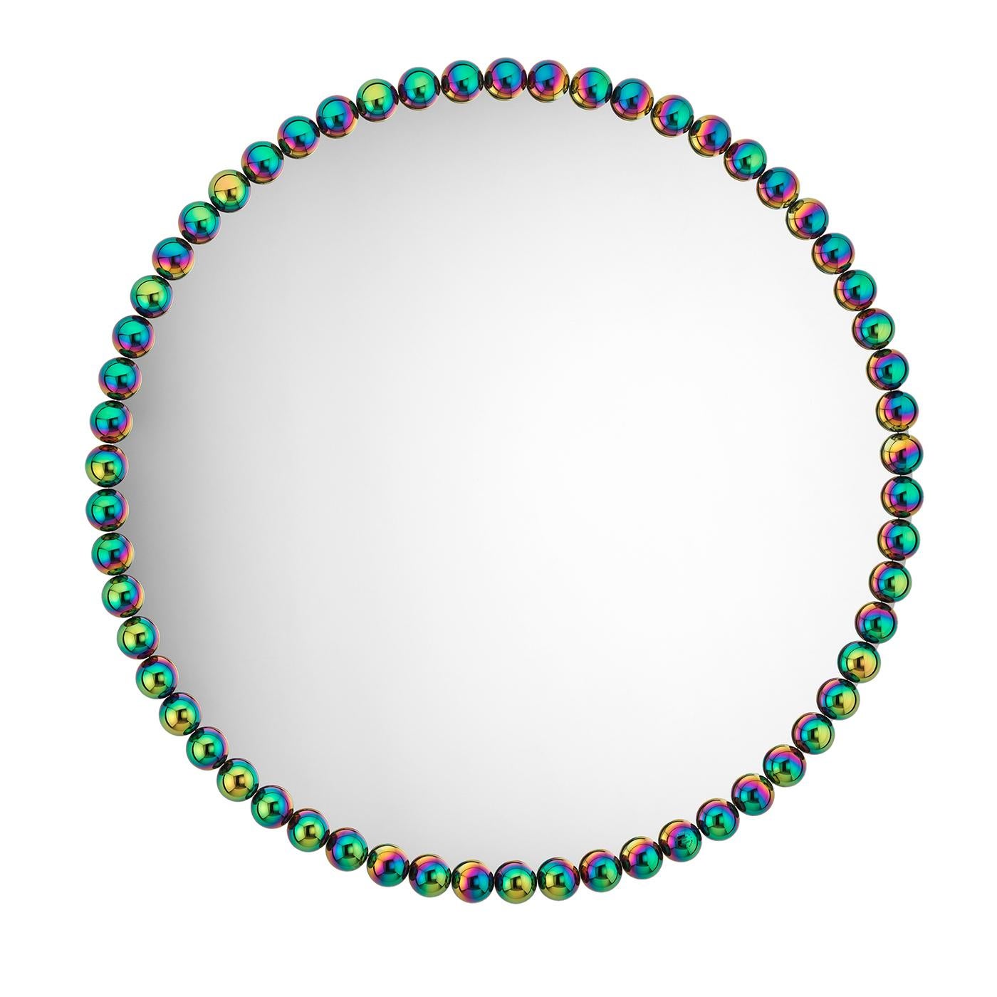 italien Grand miroir mural rond Gioiello par Nika Zupanc en vente