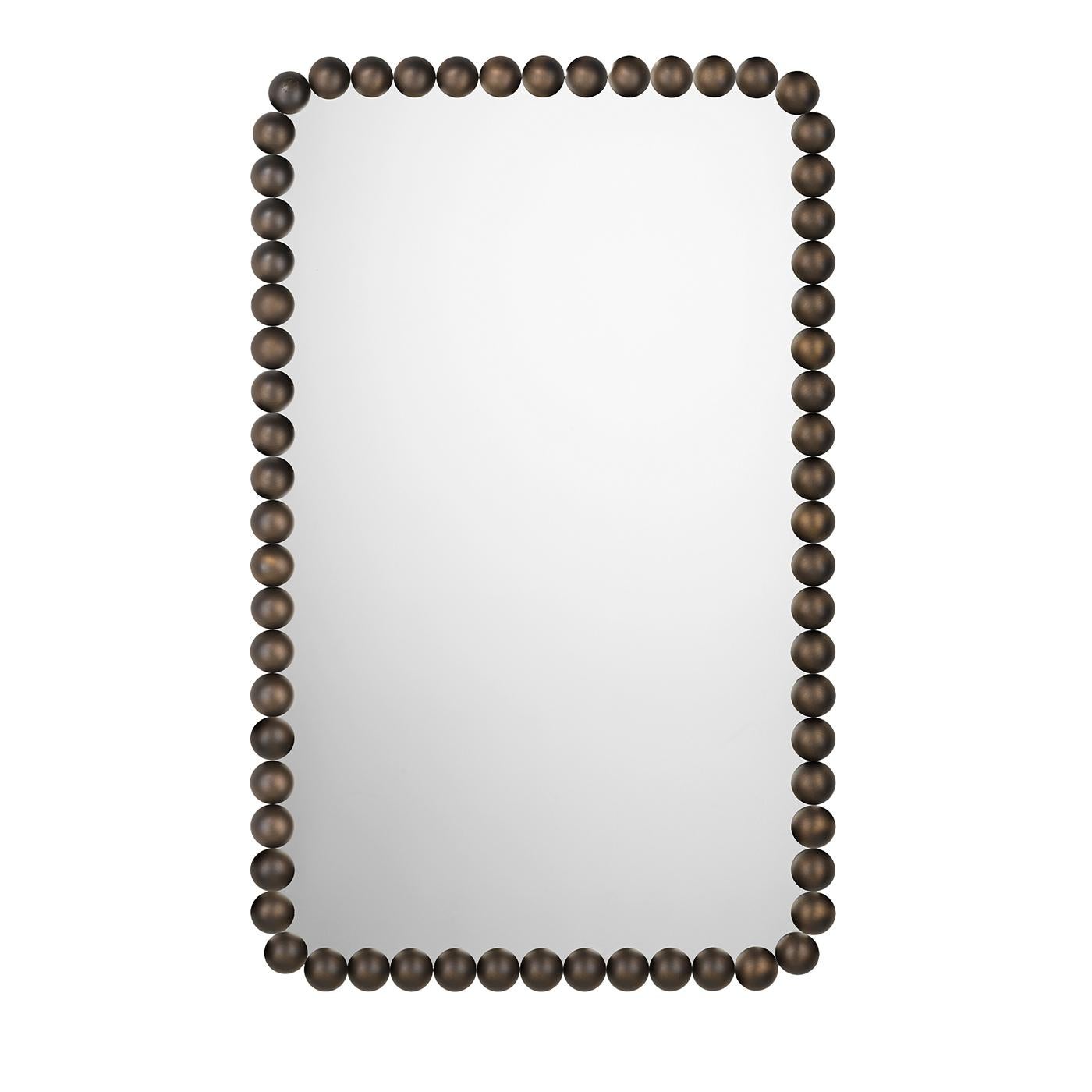 Brass Gioiello Rectangular Small Bronze Mirror by Nika Zupanc For Sale