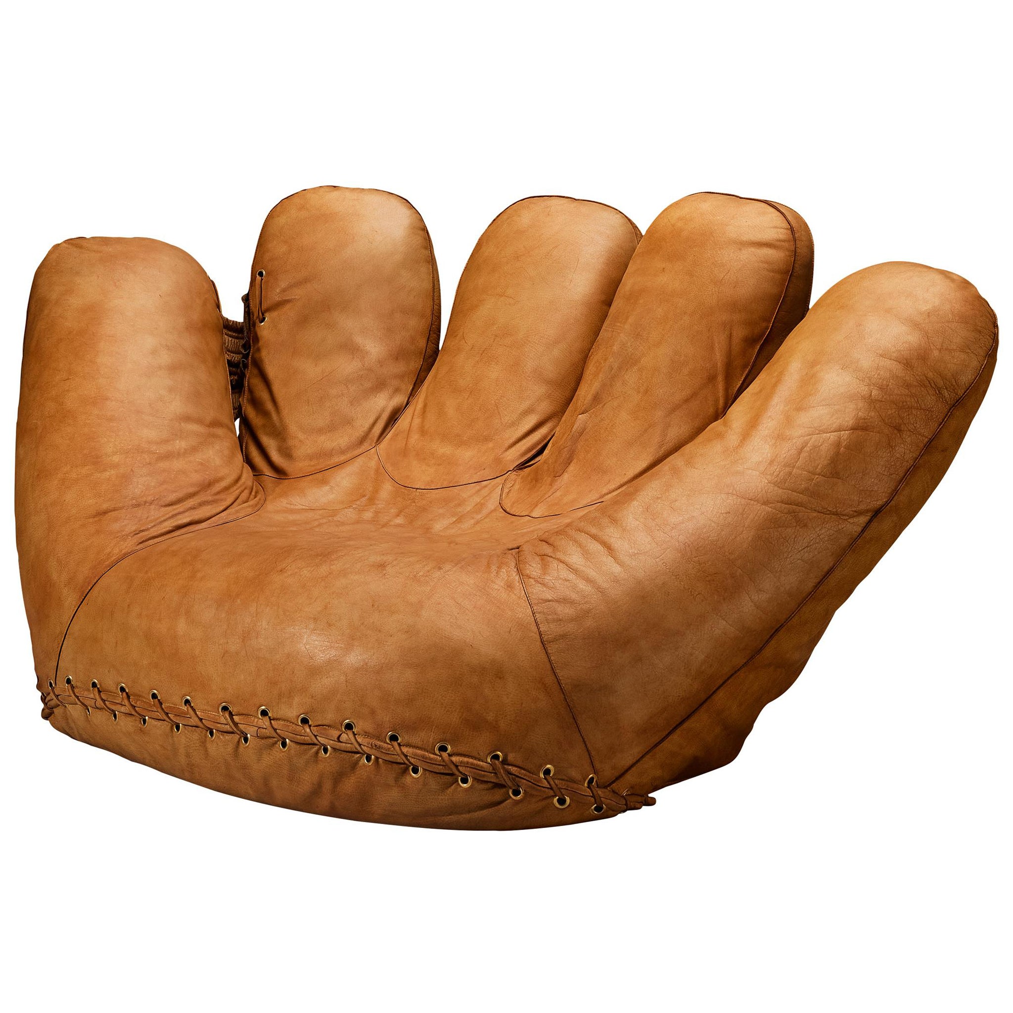 Gionathan de Pas, Donato D’Urbino & Paolo Lomazzi 'Joe' Lounge Chair in Leather For Sale