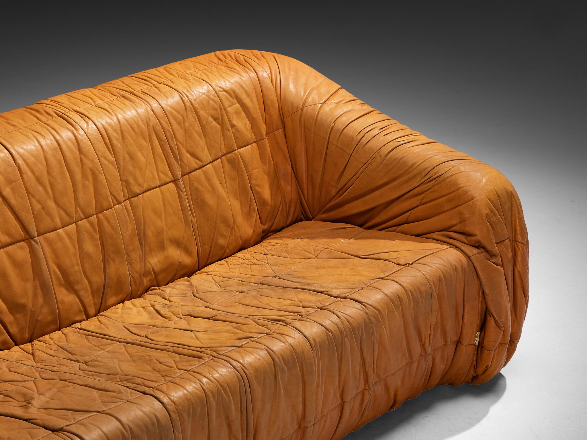 Gionathan de Pas & Donato D'Urbino & Paolo Lomazzi 'Piumino' Sofa (Leder) im Angebot
