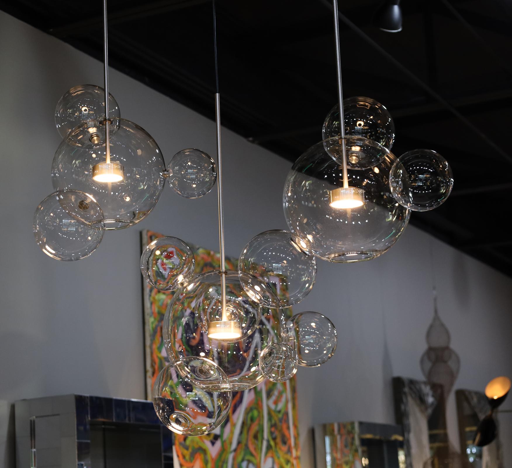 Metallo Giopato & Coombes Bolle Linear 14 Lampadario in vendita