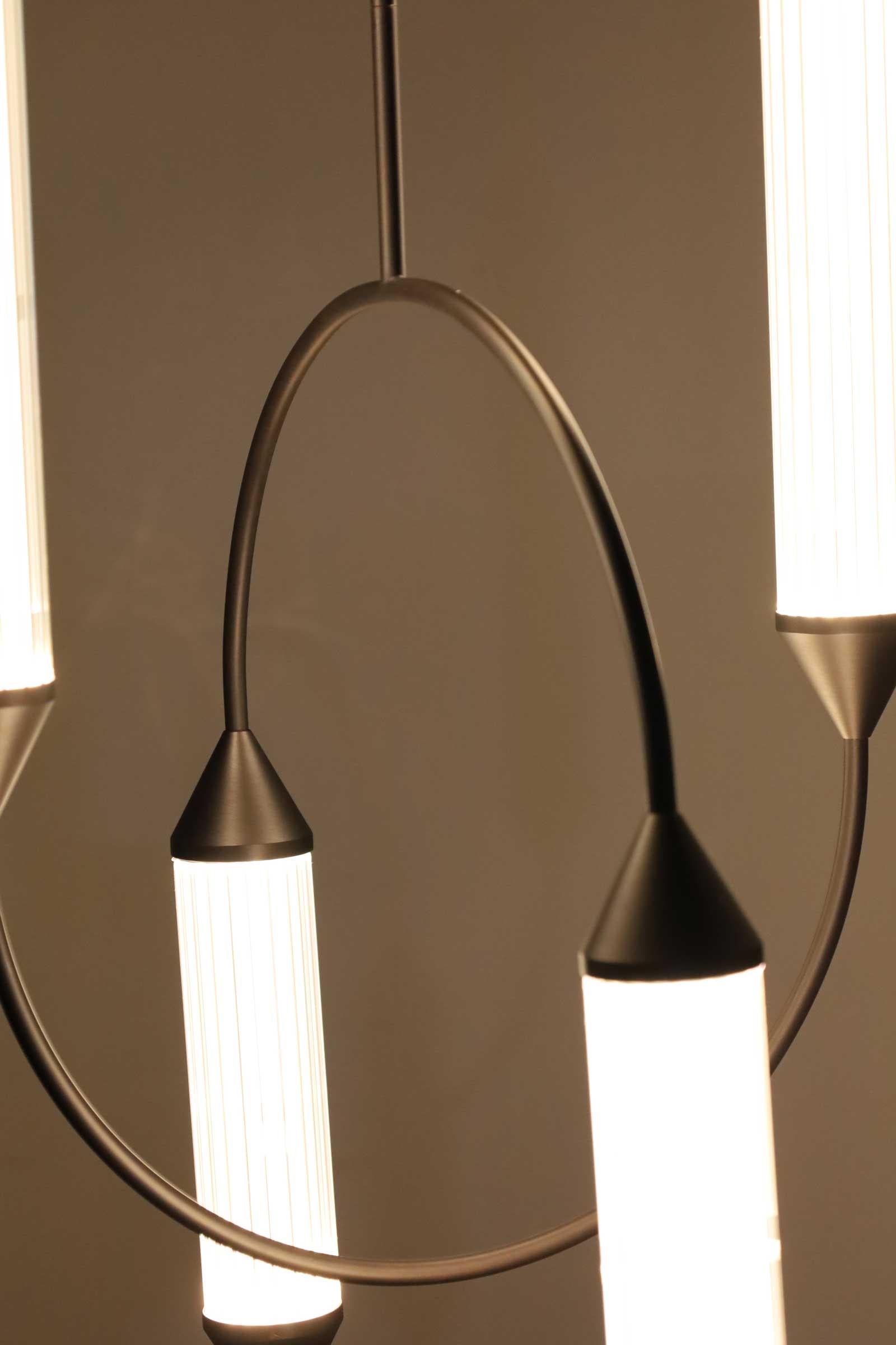 Modern Giopato & Coombs Cirque Chandelier in Brushed Bronze For Sale