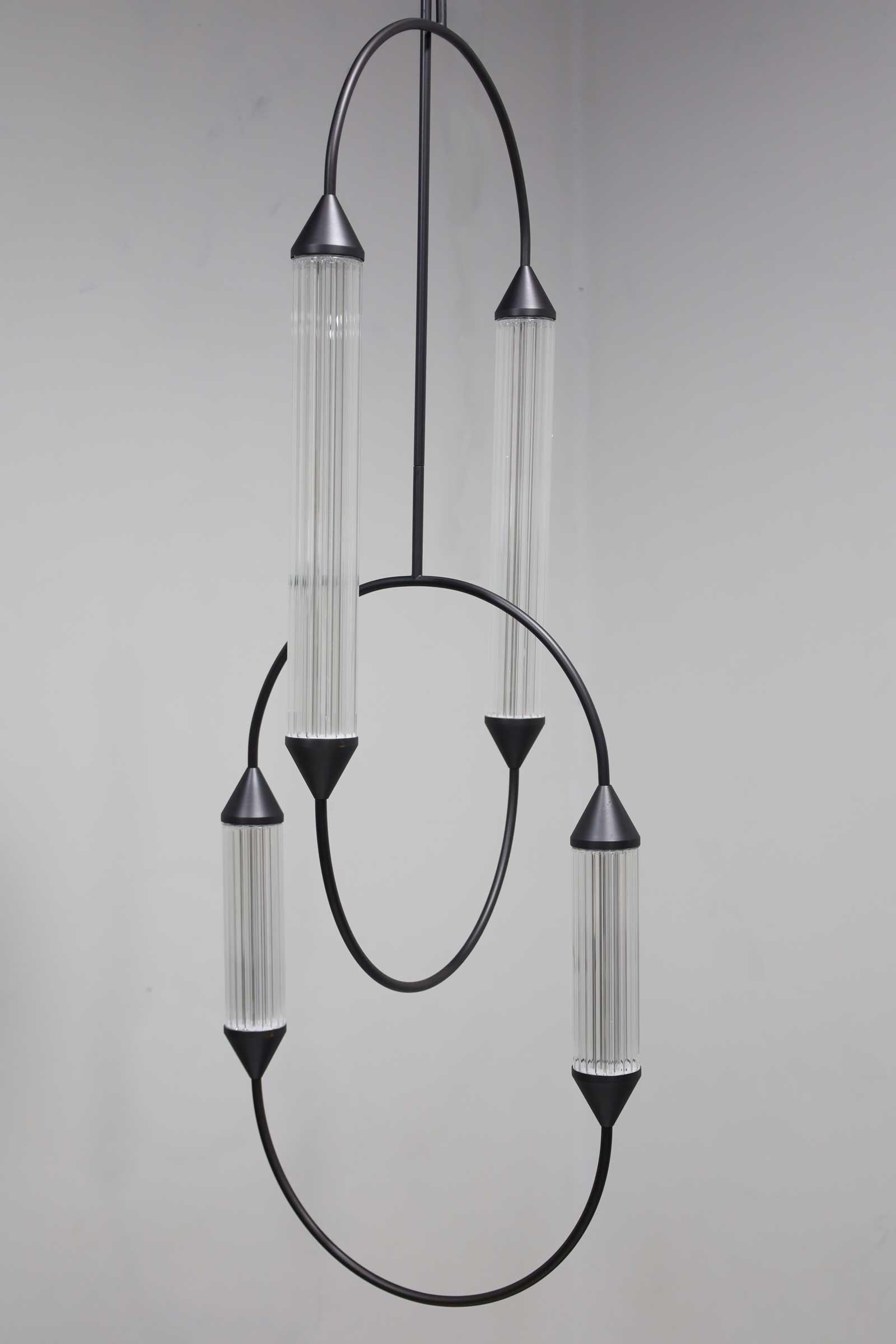 Giopato & Coombs Cirque Chandelier in Brushed Bronze For Sale 1