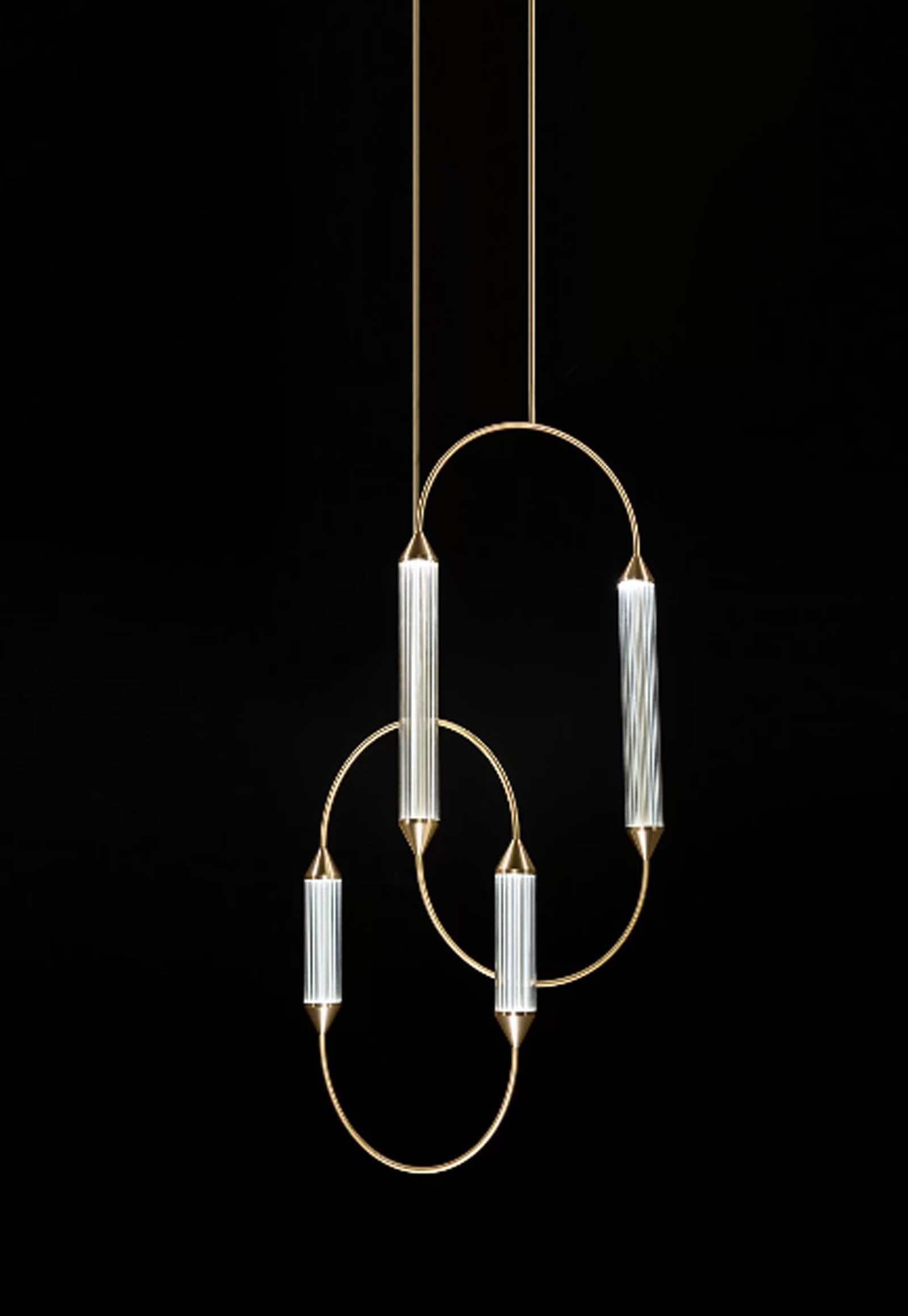 Giopato & Coombs Cirque Chandelier in Brushed Bronze For Sale 2