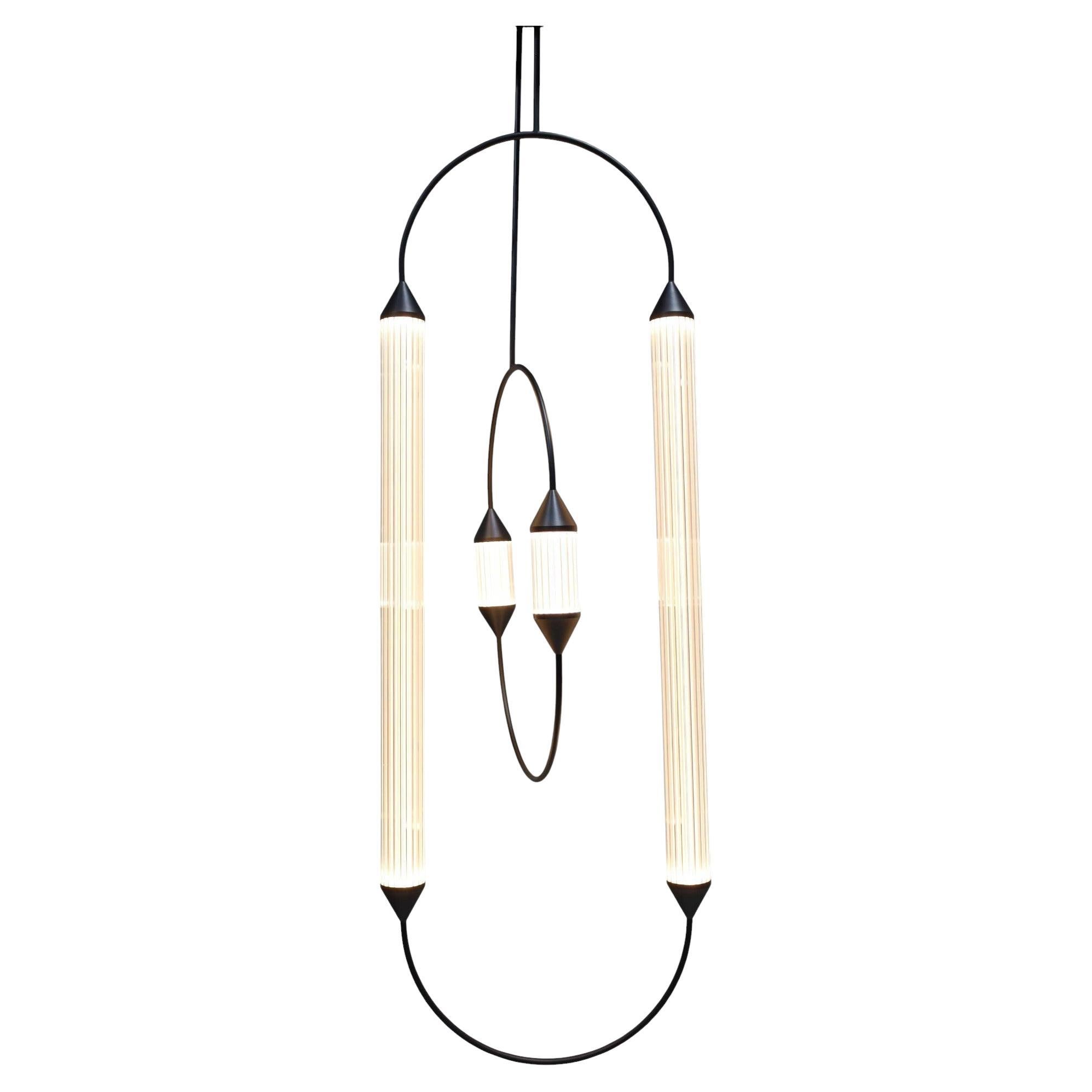 Giopato & Coombs Cirque Chandelier in Brushed Bronze For Sale