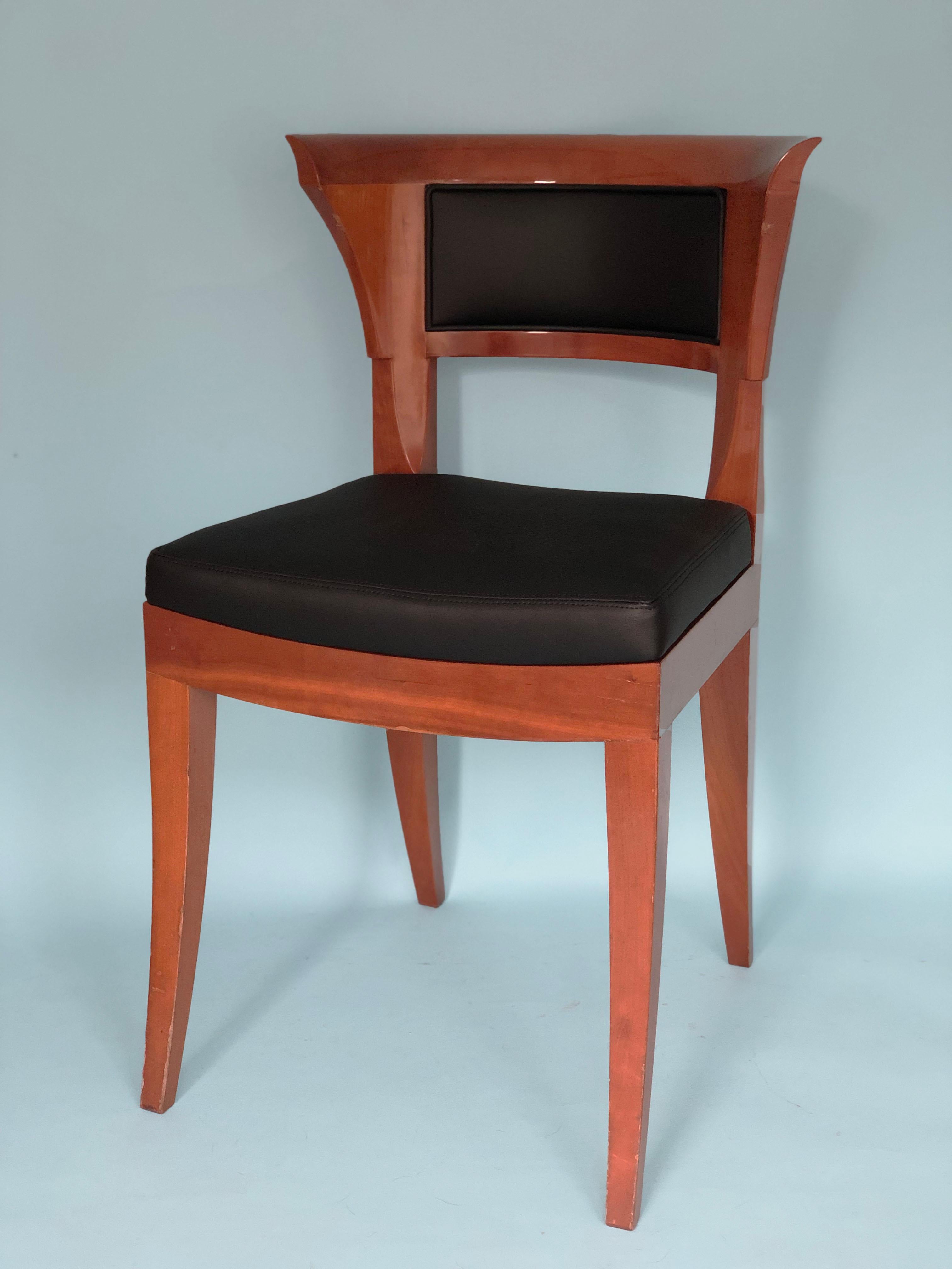 Cherry Wood Dining Chairs Model Sella Media by Leon Krier