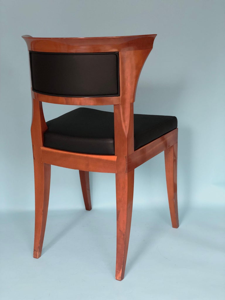 Cherry Wood Dining Chairs Model Sella Media by Leon Krier 1991 Set of2 For Sale at 1stDibs