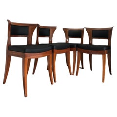 Giorgetti Cherry Wood Dining Chairs Model Sella Media by Leon Krier 1991 Set Of 