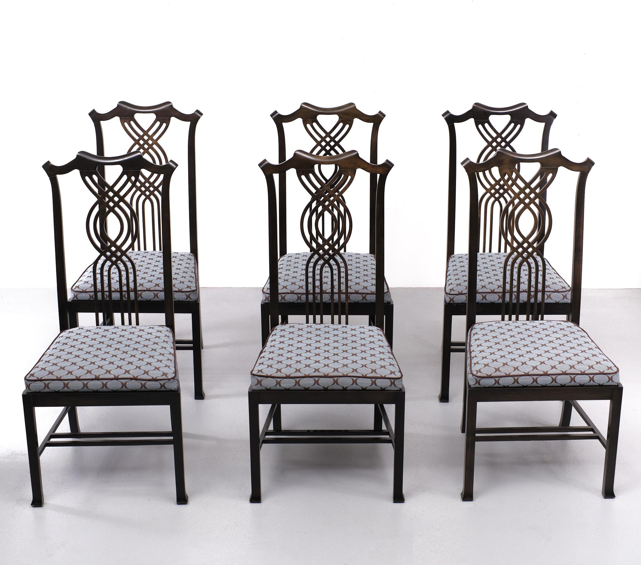 Neoclassical Giorgetti dining chairs  Umberto Asnago   1980s Italy