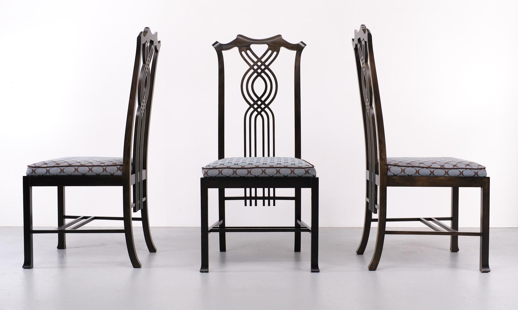 Beech Giorgetti dining chairs  Umberto Asnago   1980s Italy For Sale