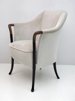 Fauteuil italien en velours Giorgetti «getti », années 1980
