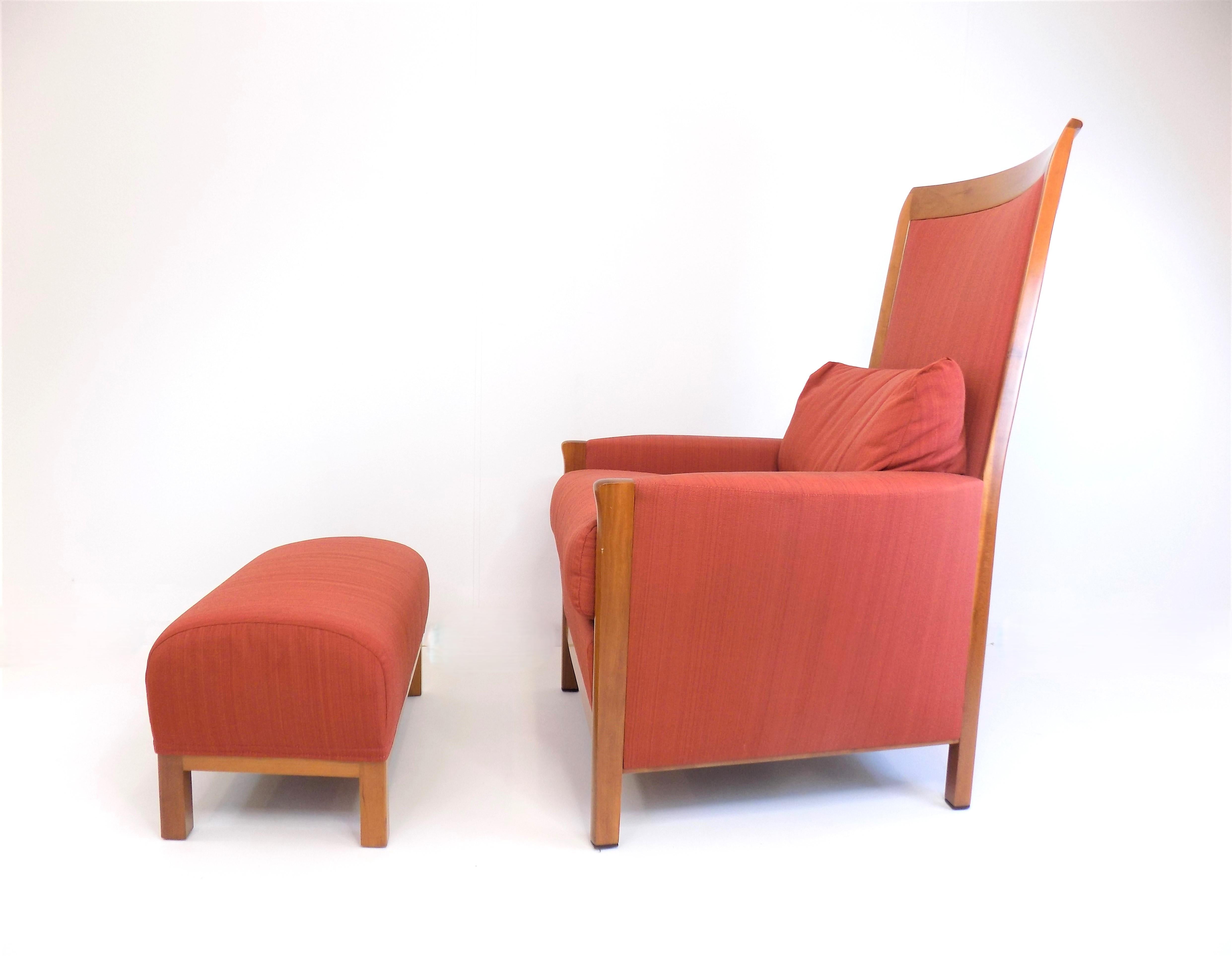 Giorgetti New Gallery Art Deco armchair with ottoman by Umberto Asnago 8