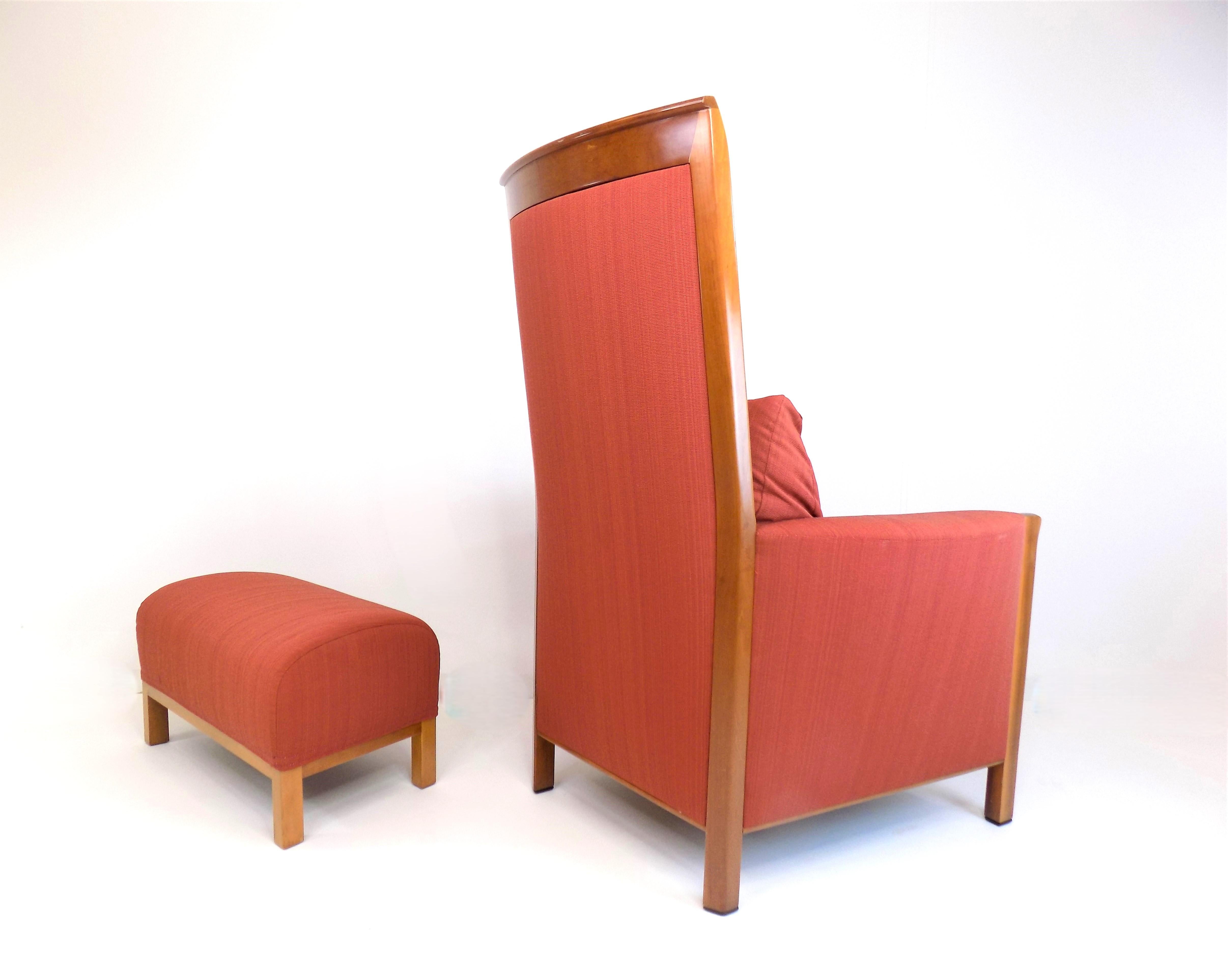 Fabric Giorgetti New Gallery Art Deco armchair with ottoman by Umberto Asnago
