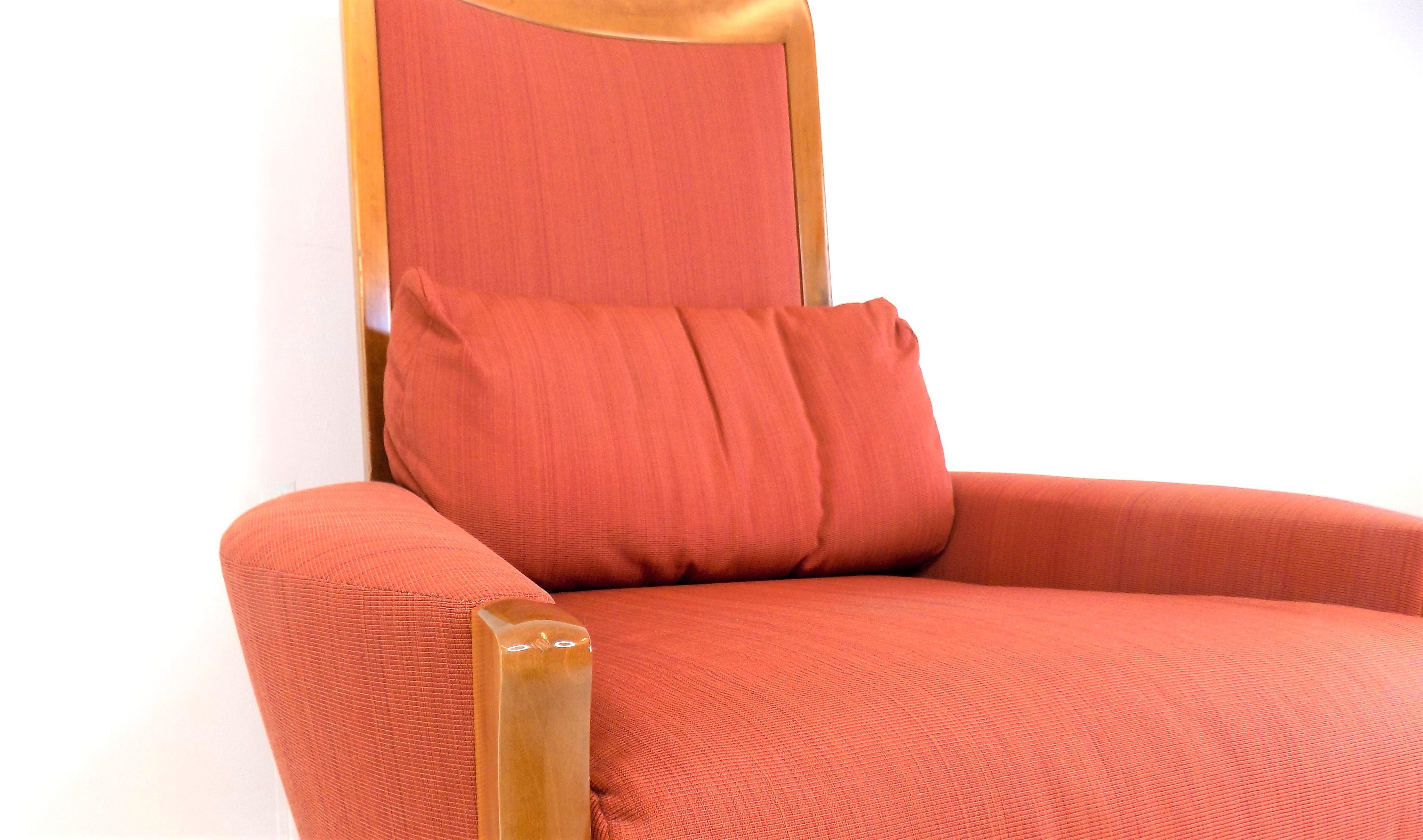 Giorgetti New Gallery Art Deco armchair with ottoman by Umberto Asnago 3
