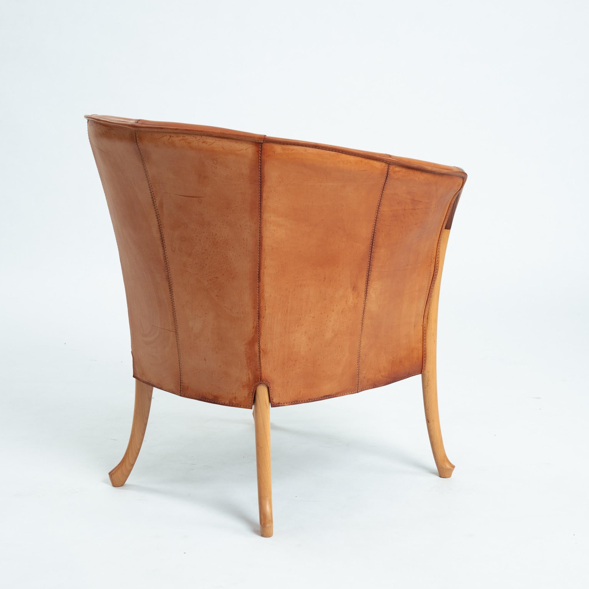 Giorgetti Progetti 63230 Sattellederstühle aus Buche, 2er-Set, Italien 1980er im Angebot 3